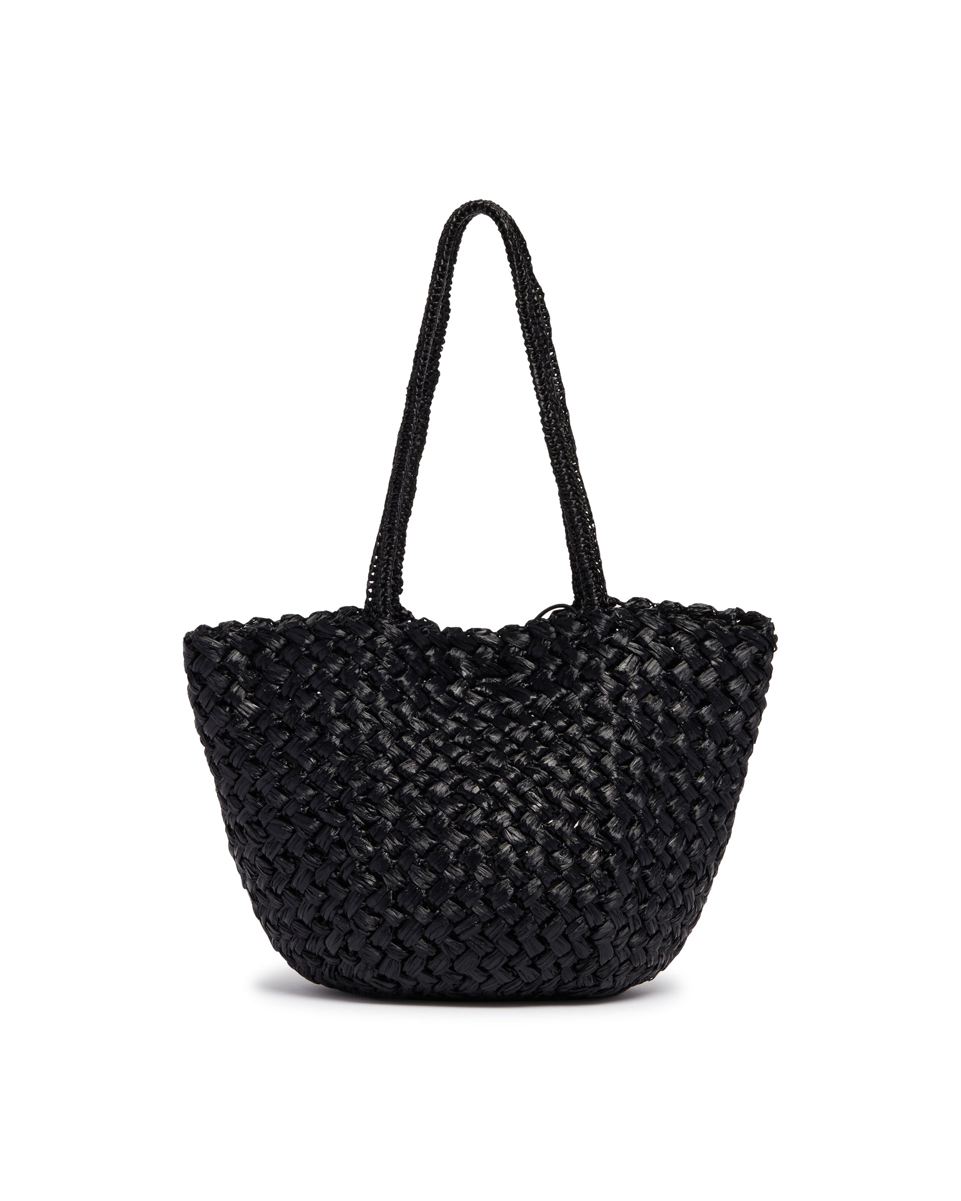 Оригінальна Black Estelle Two Raffia Tote The row – вид ззаду