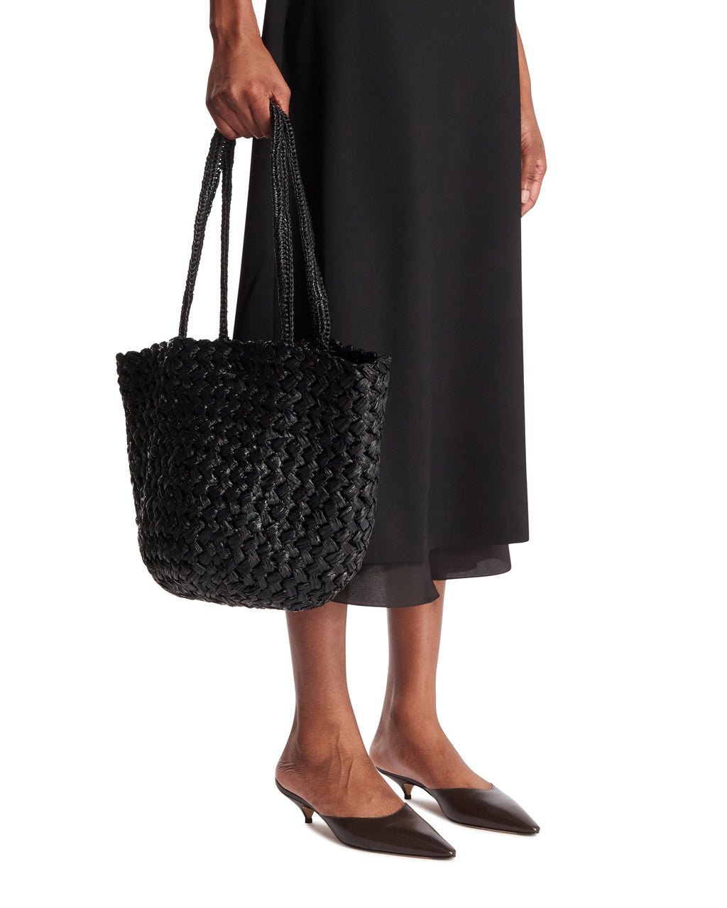 Оригінальна Black Estelle Two Raffia Tote The row – детальний вид