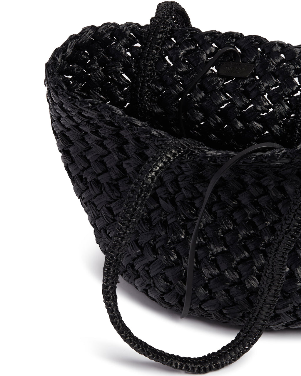 Оригінальна Black Estelle Two Raffia Tote The row – збільшений вид
