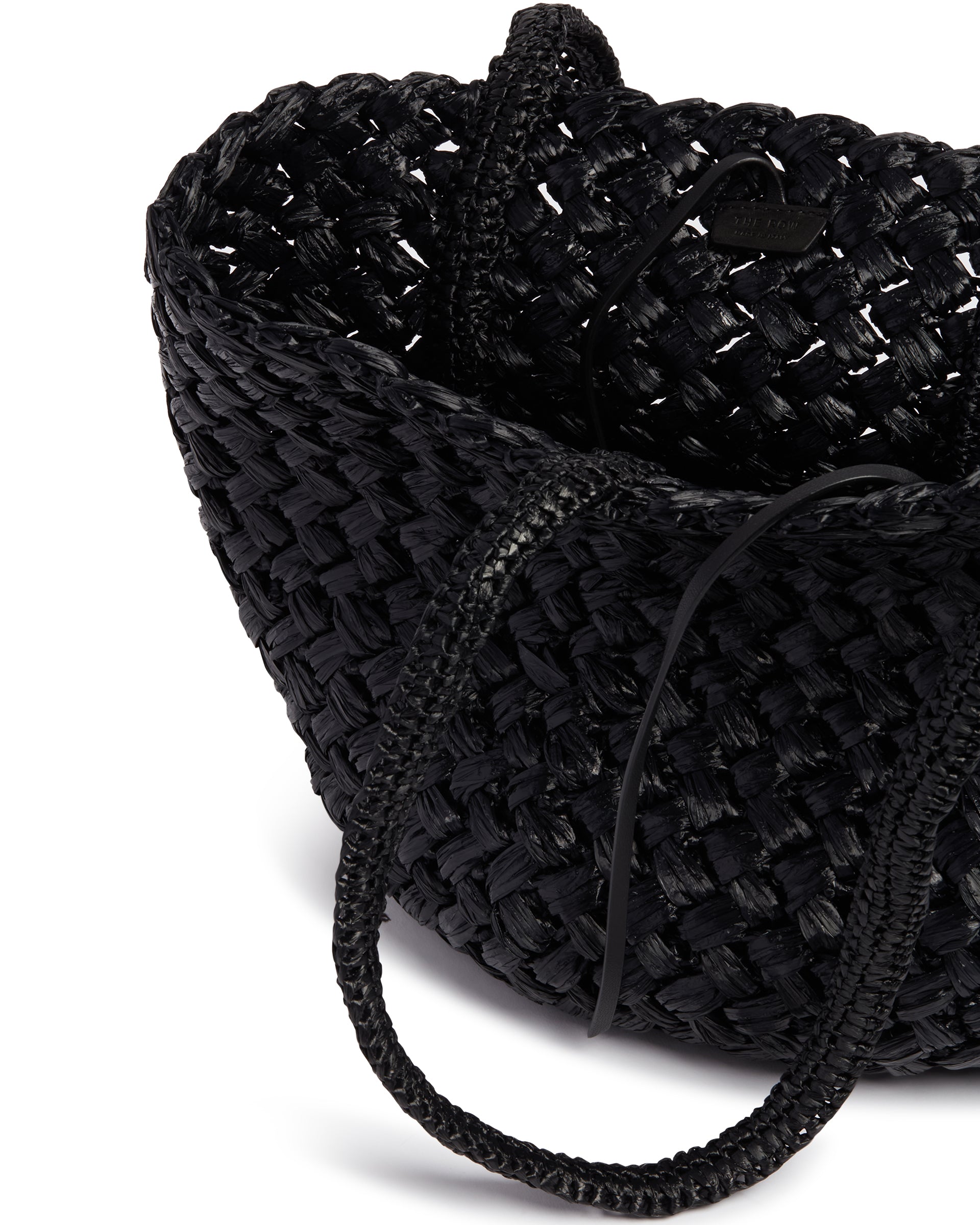 Оригінальна Black Estelle Two Raffia Tote The row – збільшений вид