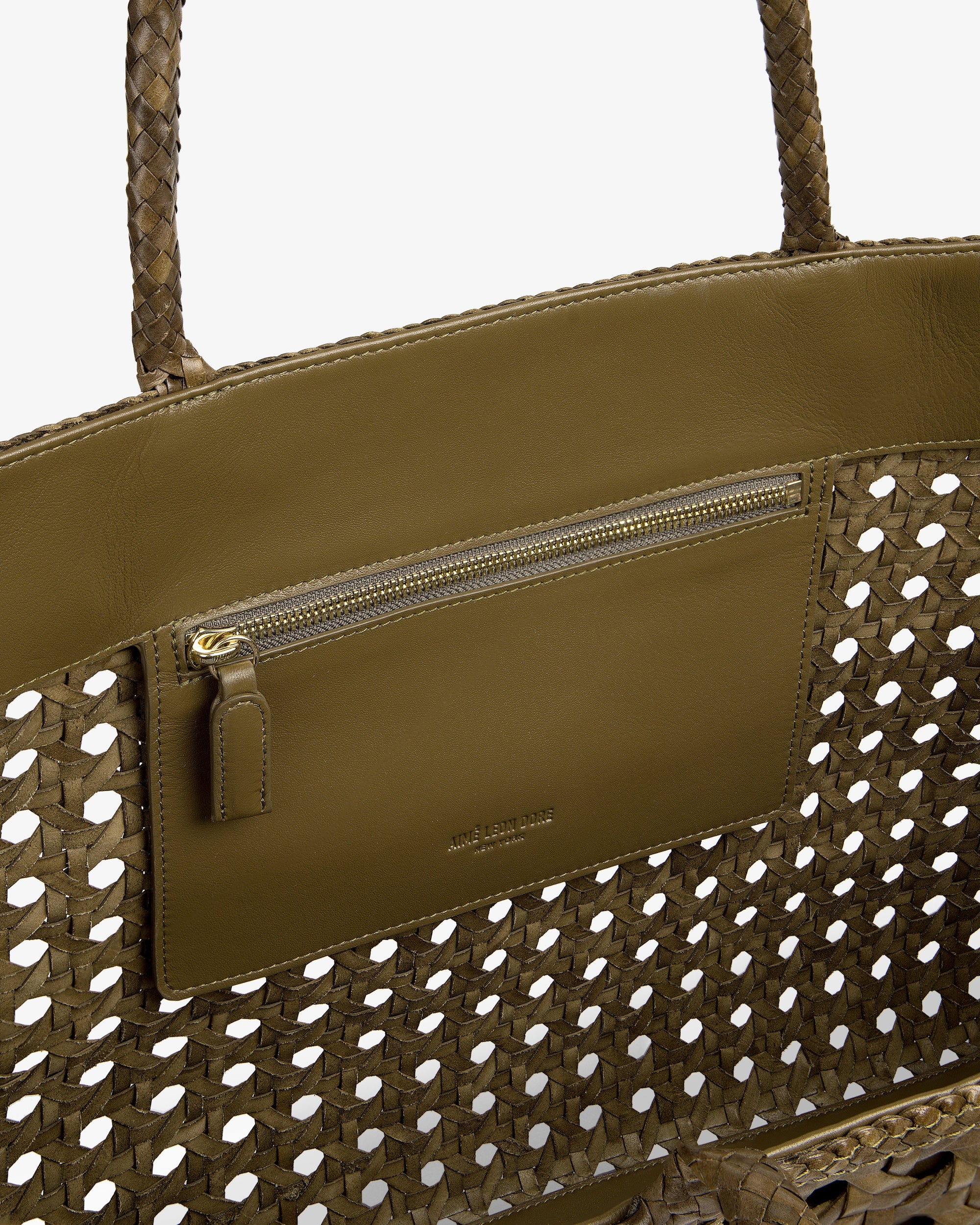 Оригінальна Woven Leather Tote Bag Aime leon dore – збільшений вид