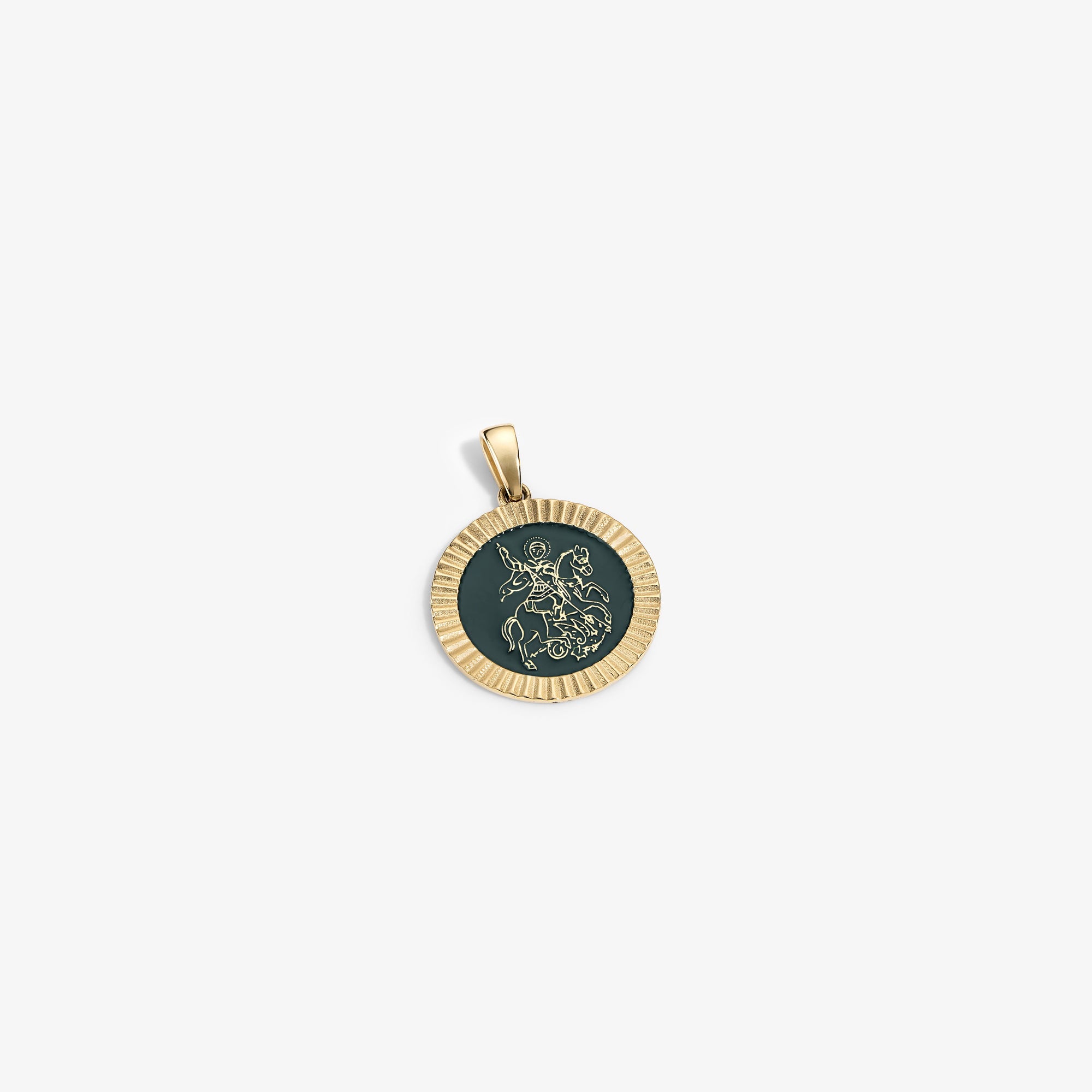 14kt Gold Saint George Coin Pendant Aime leon dore оригінал – Купити в Україні – боковий вид