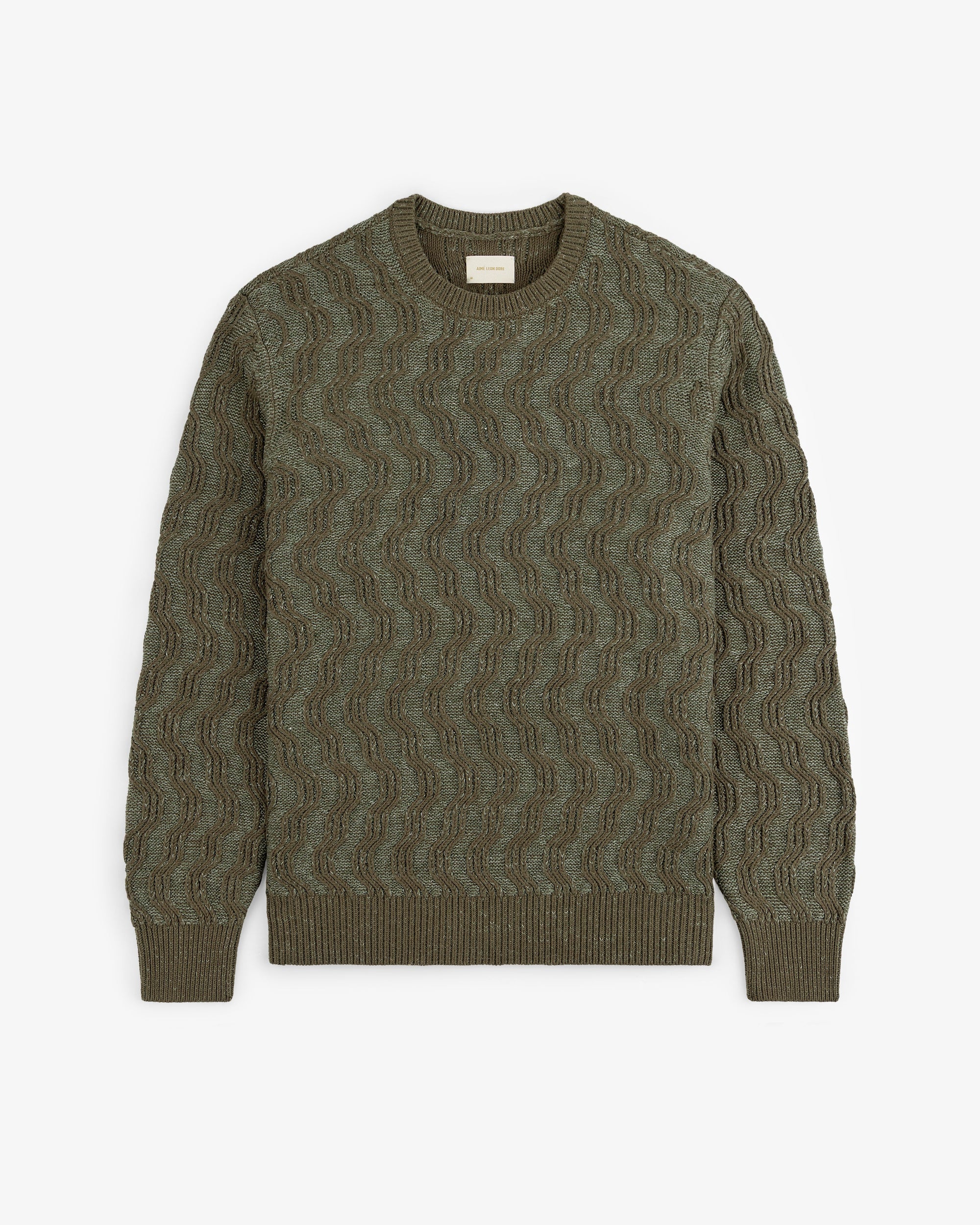 Linen Blend Cable Knit Sweater Aime leon dore – Гарантія оригінальності – вид ззаду