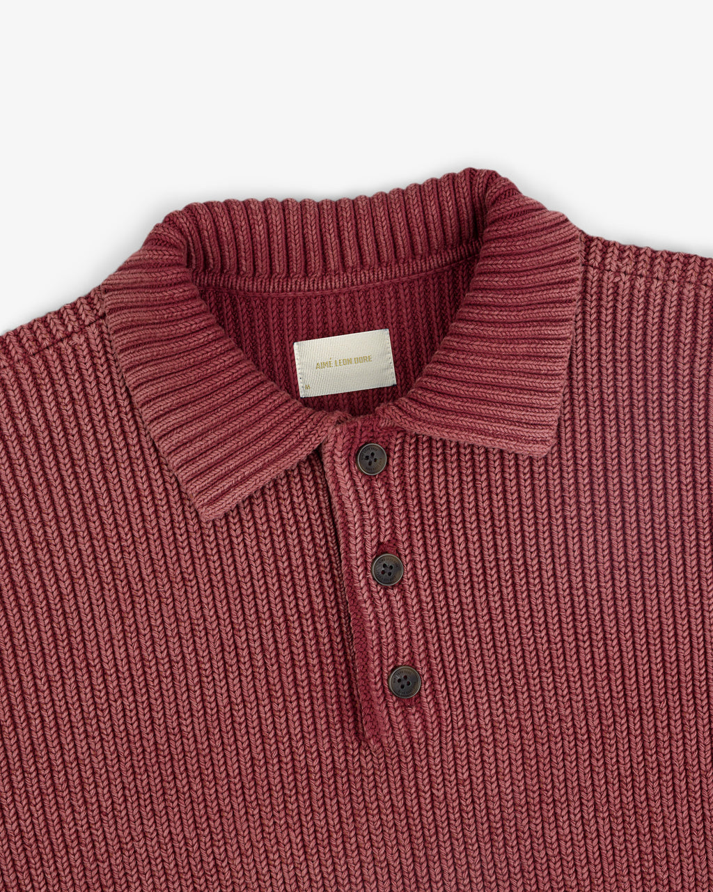 Stone Washed Knit Polo Aime leon dore – Гарантія оригінальності – детальний вид