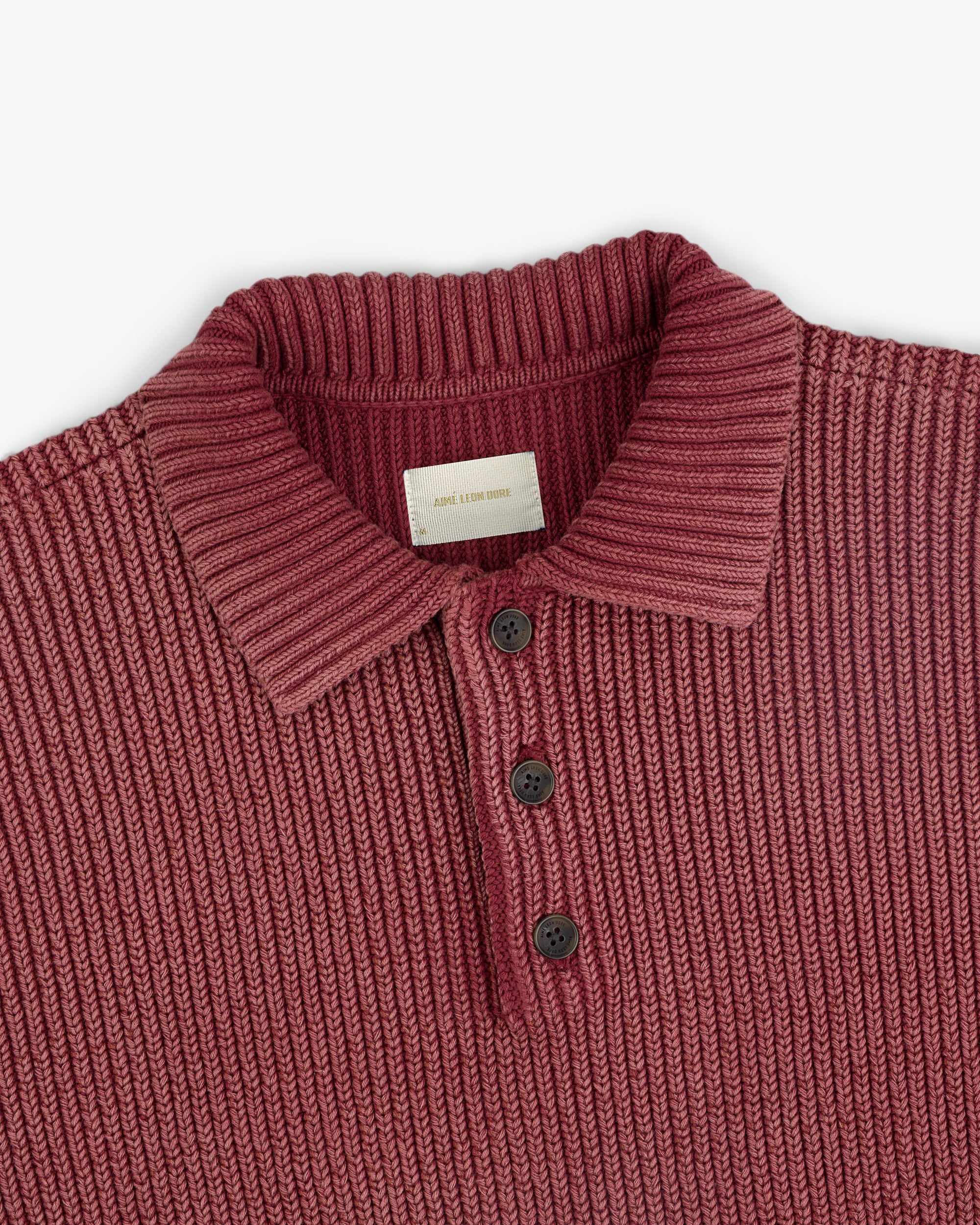 Stone Washed Knit Polo Aime leon dore – Гарантія оригінальності – детальний вид