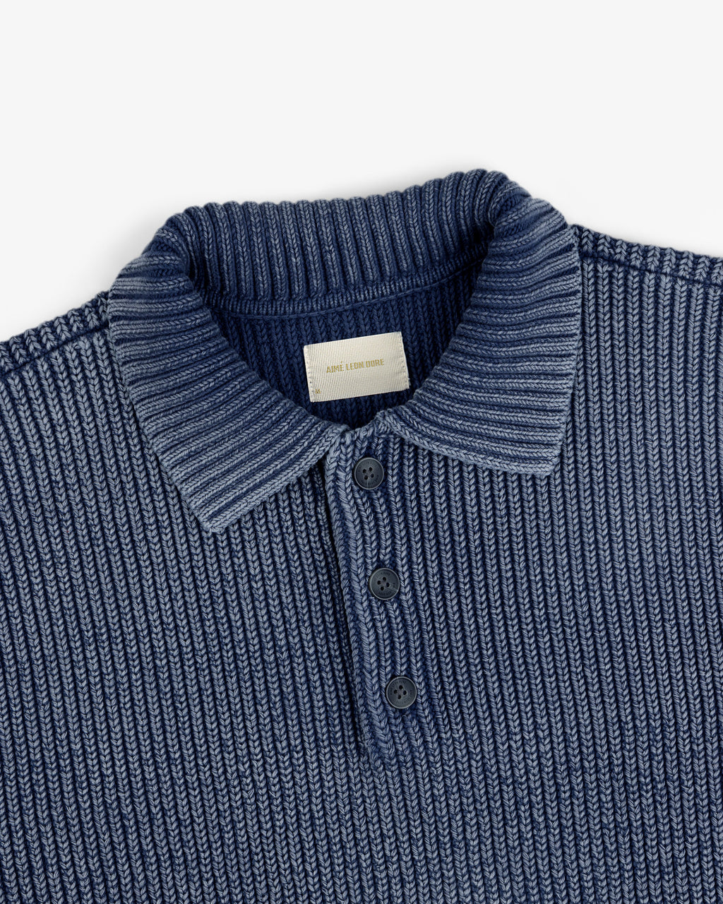 Stone Washed Knit Polo Aime leon dore – Гарантія оригінальності – детальний вид
