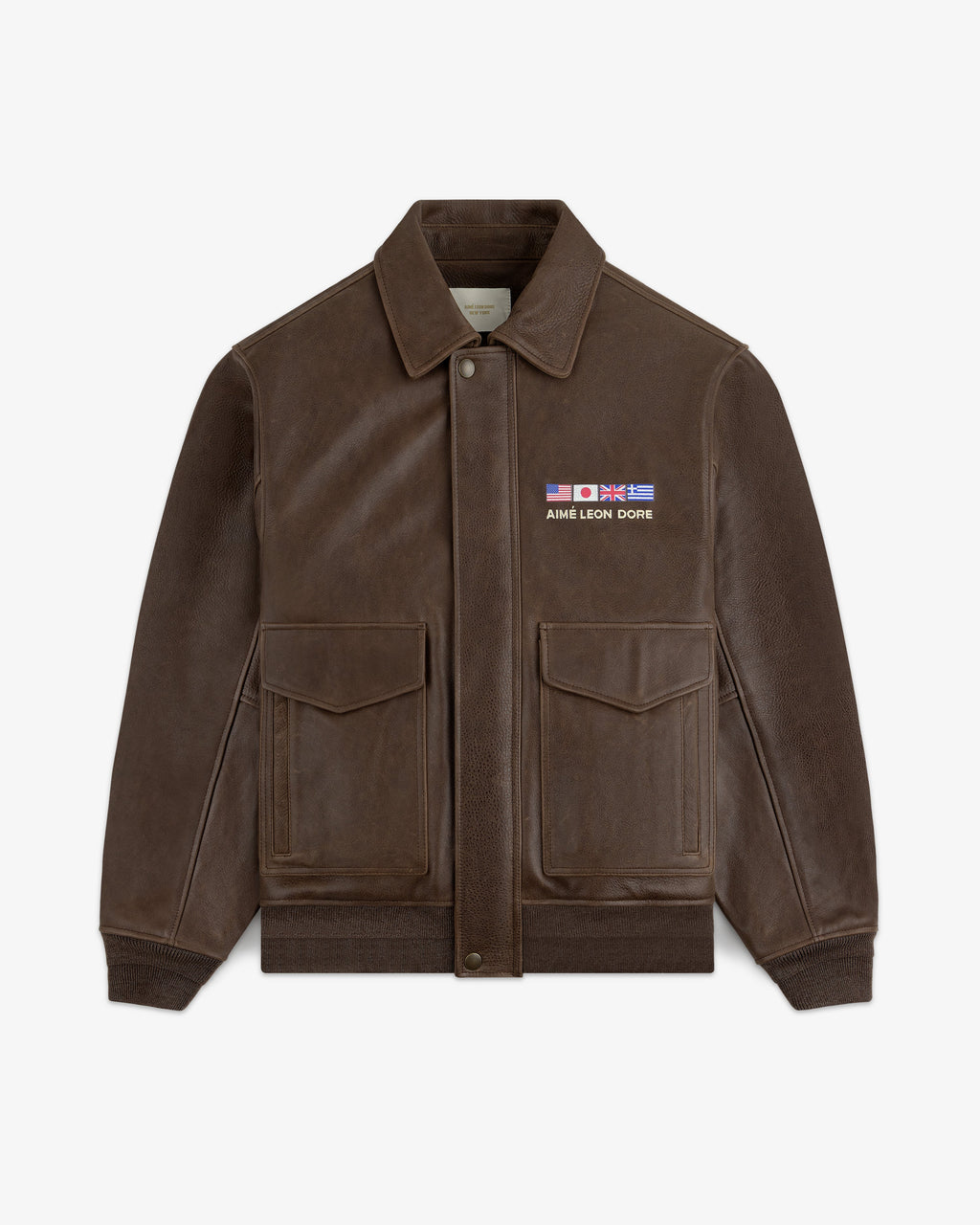 Worlds Borough Leather Flight Jacket Aime leon dore оригінал – Купити в Україні – вид ззаду