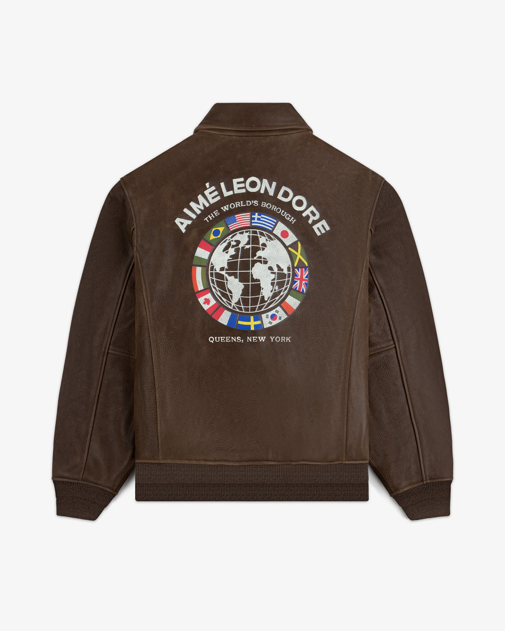 Worlds Borough Leather Flight Jacket Aime leon dore оригінал – Купити в Україні – збільшений вид
