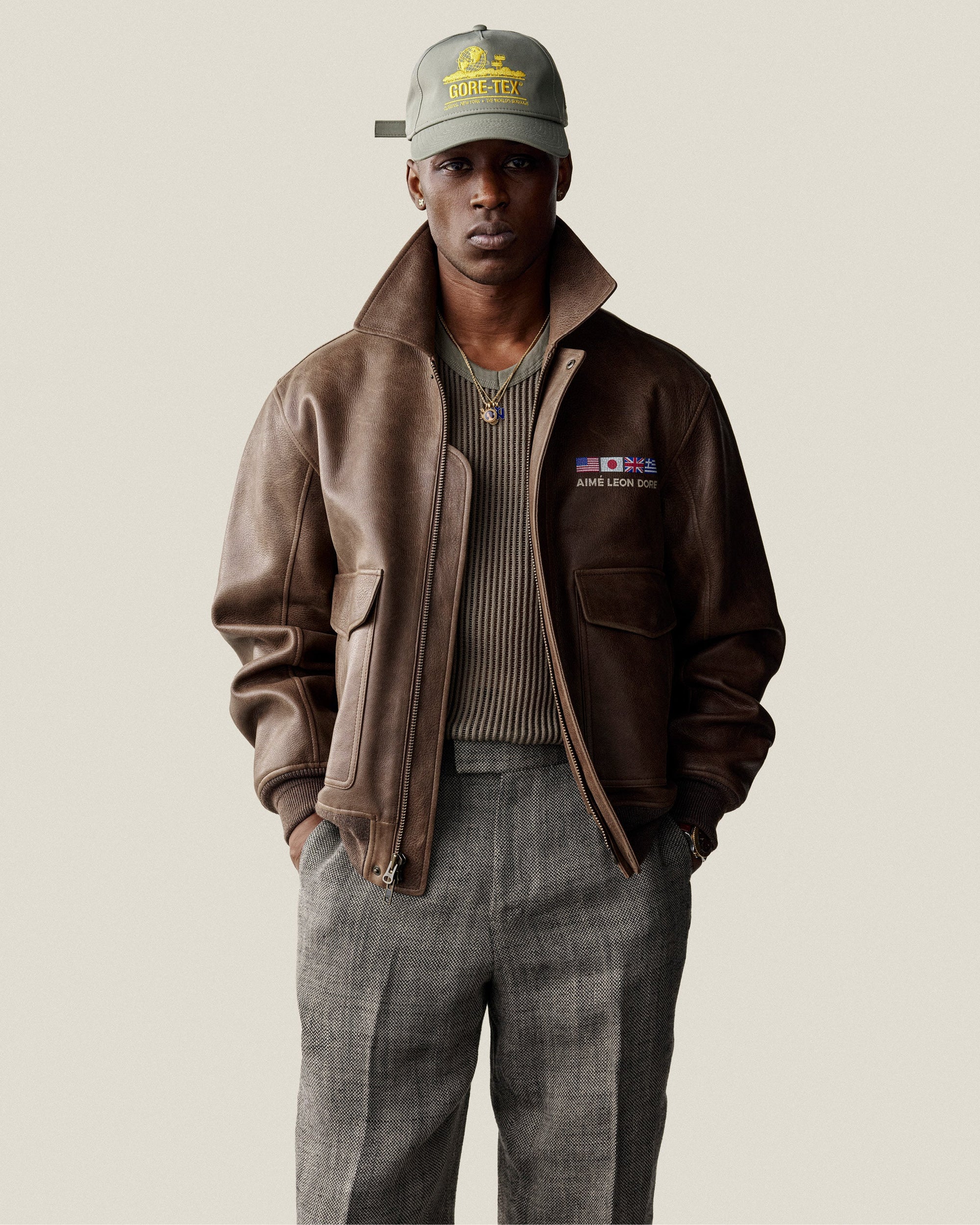 Worlds Borough Leather Flight Jacket Aime leon dore оригінал – Купити в Україні – детальний вид