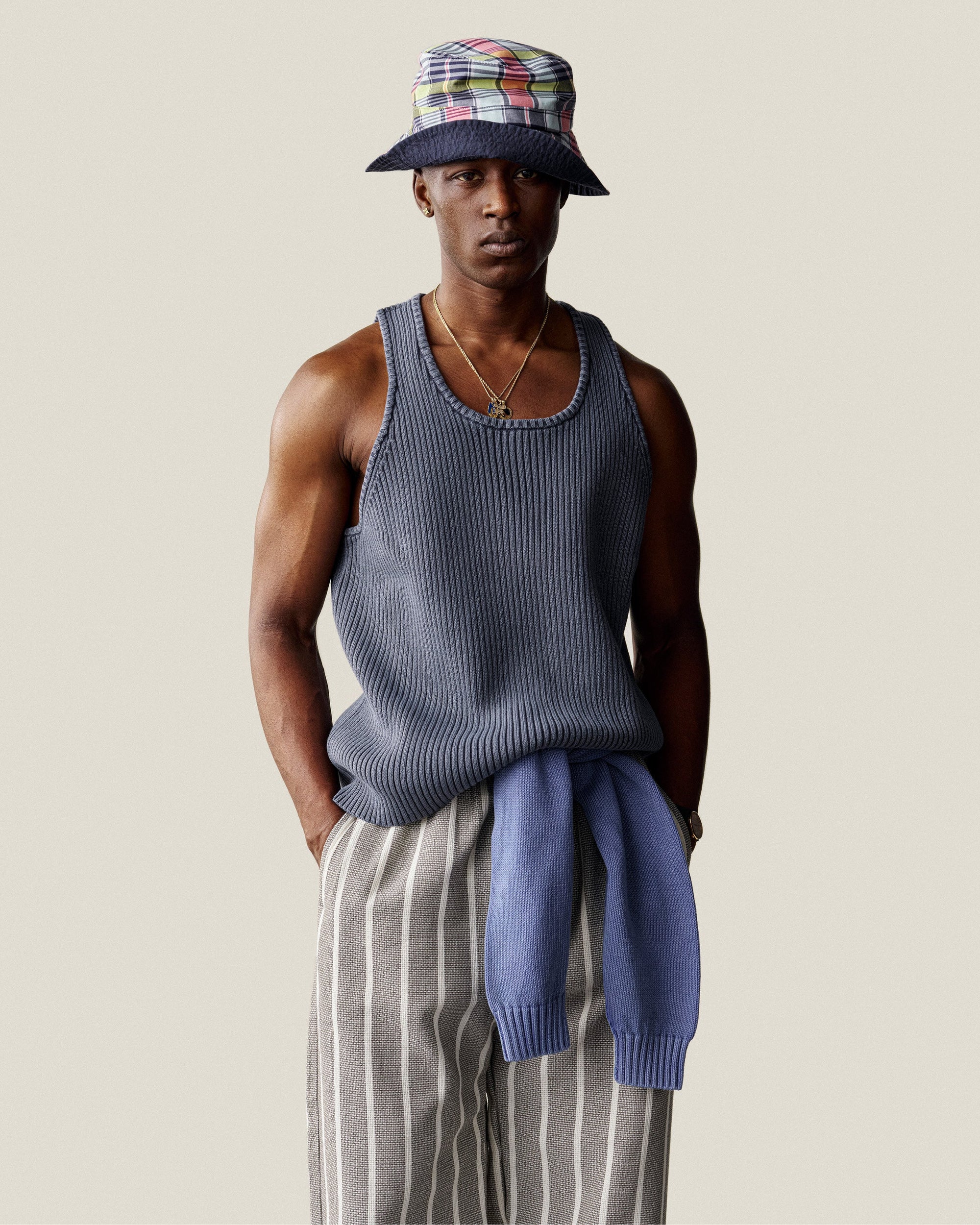 Stone Washed Knit Tank Top Aime leon dore – Гарантія оригінальності – детальний вид