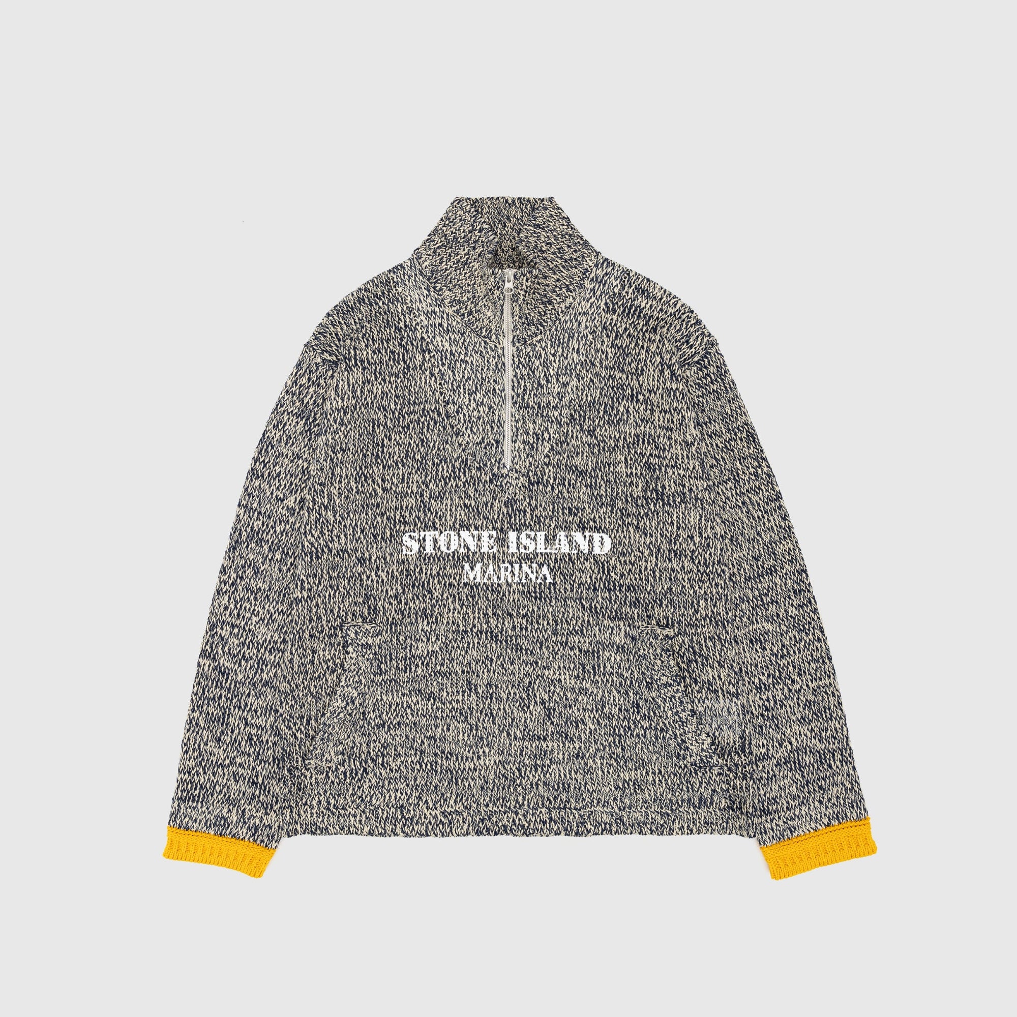 Cotton-Linen-Polyester With Rubberised Effect Marina Sweater Stone island – Гарантія оригінальності – боковий вид - STONE ISLAND
