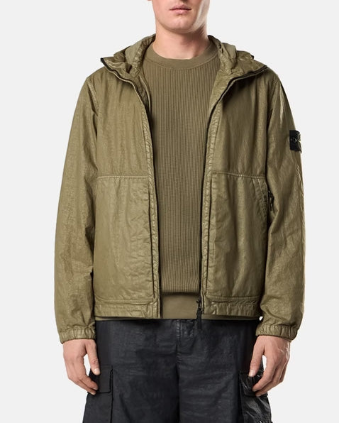 Hooded Organic Look Nylon Panama Jacket Stone island оригінал – Купити в Україні – вид ззаду