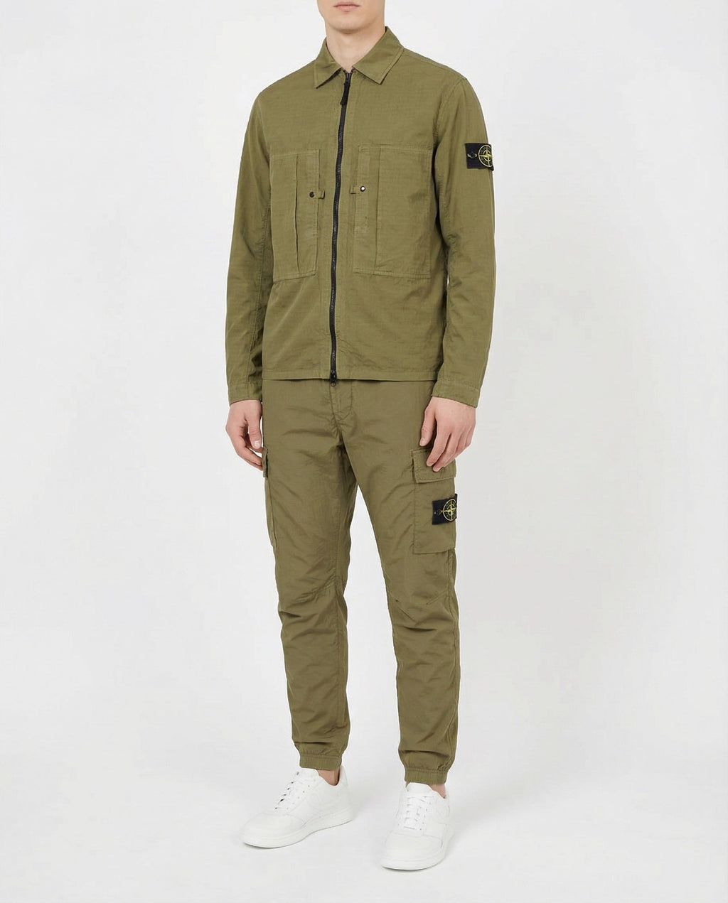 Comfort Fit Zip Up Overshirt Stone island – Гарантія оригінальності – вид ззаду