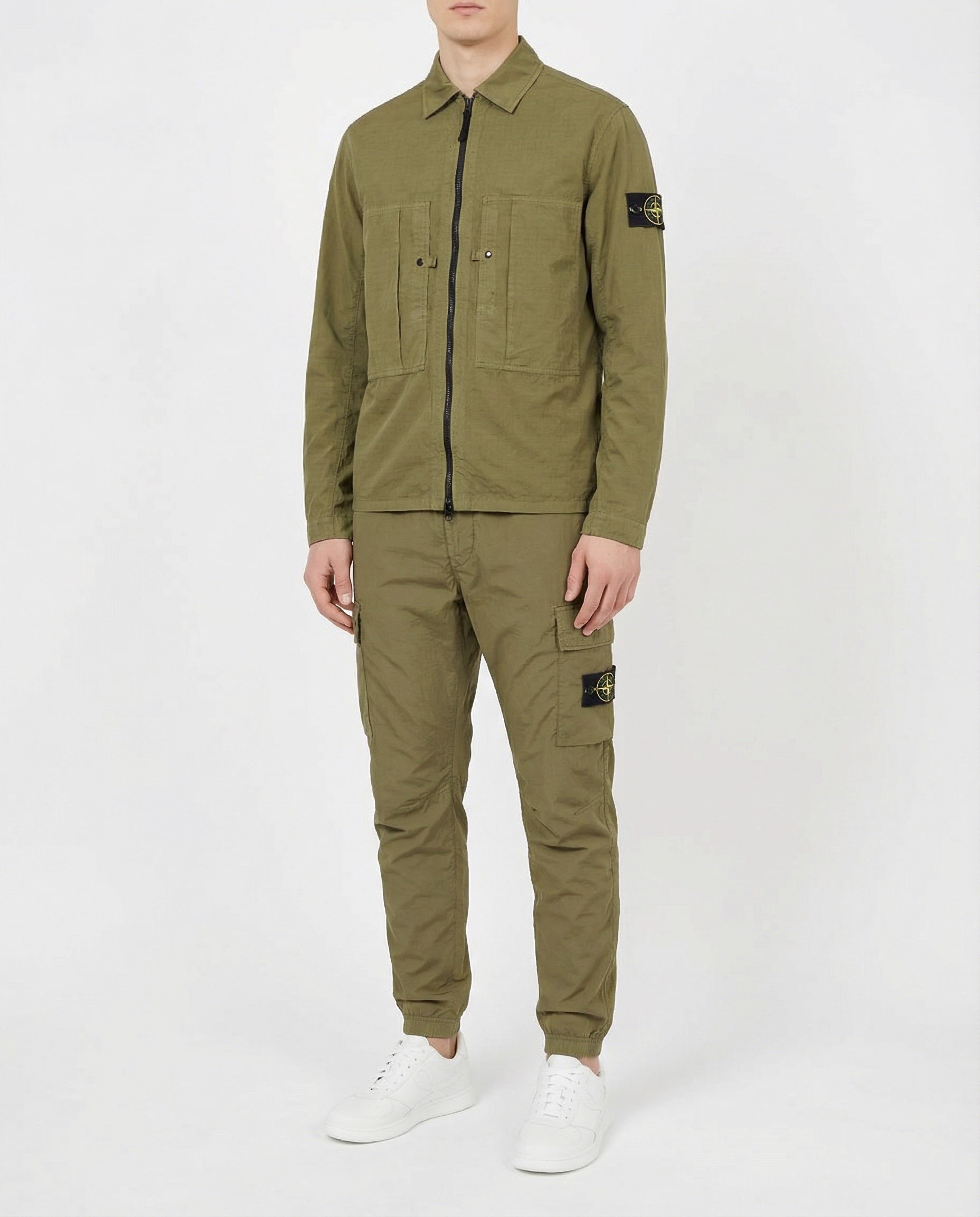 Comfort Fit Zip Up Overshirt Stone island – Гарантія оригінальності – вид ззаду