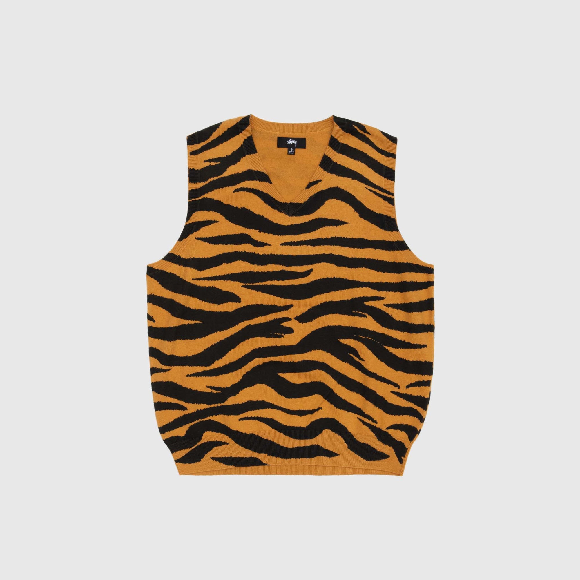 Оригінальна Tiger Printed Sweater Vest Stussy – боковий вид