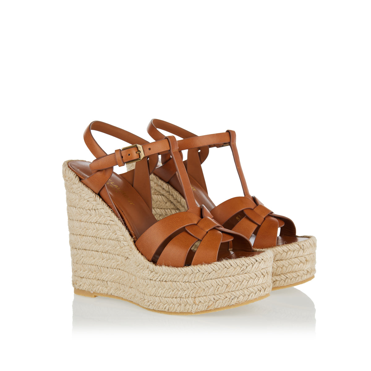 Оригінальна Tribute Leather Wedge Espadrilles Saint laurent – вид ззаду
