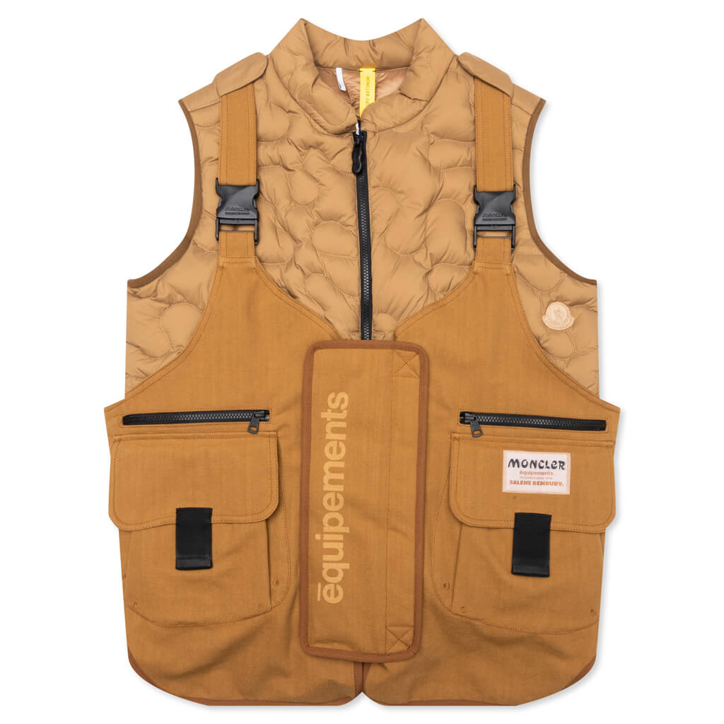 Оригінальна X Salehe Bembury Sierpinski 3 In 1 Vest Open Brown Moncler – боковий вид