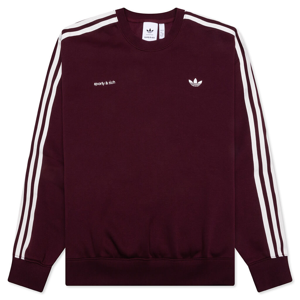 X Sporty & Rich Sweatshirt Maroon Adidas оригінал – Купити в Україні – боковий вид - ADIDAS