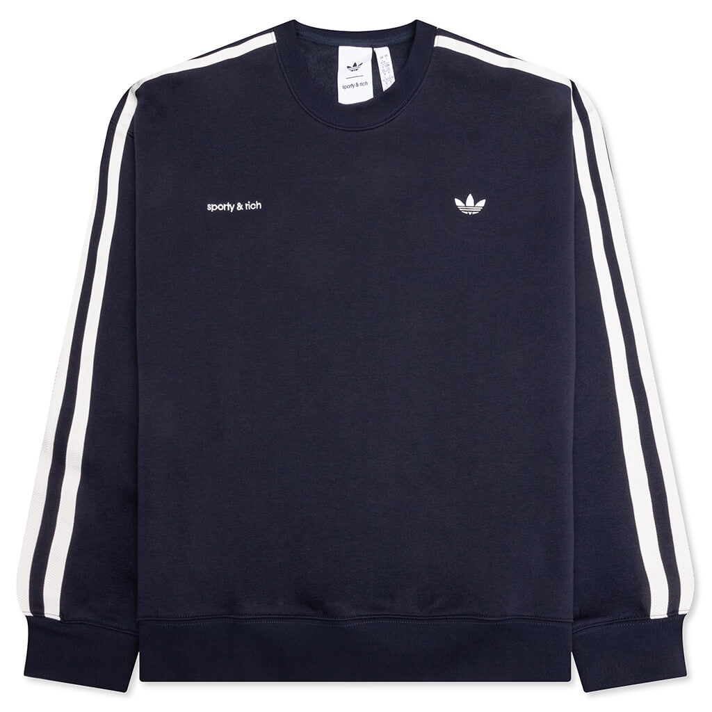 Оригінальна X Sporty & Rich Sweatshirt Night Navy Adidas – боковий вид