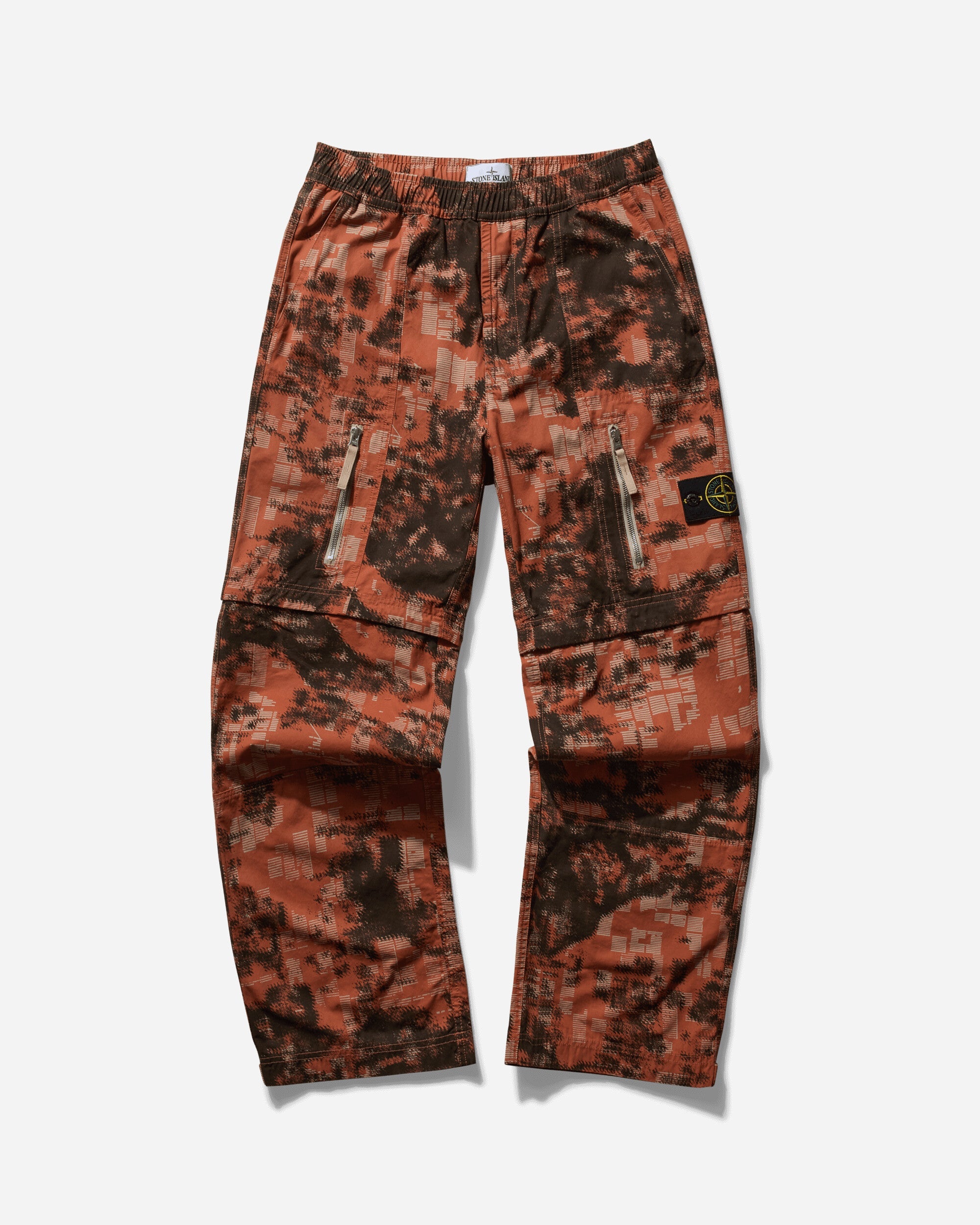 Mens Camouflage Cotton Canvas Cargo Trousers Orange Stone island оригінал – Купити в Україні – боковий вид