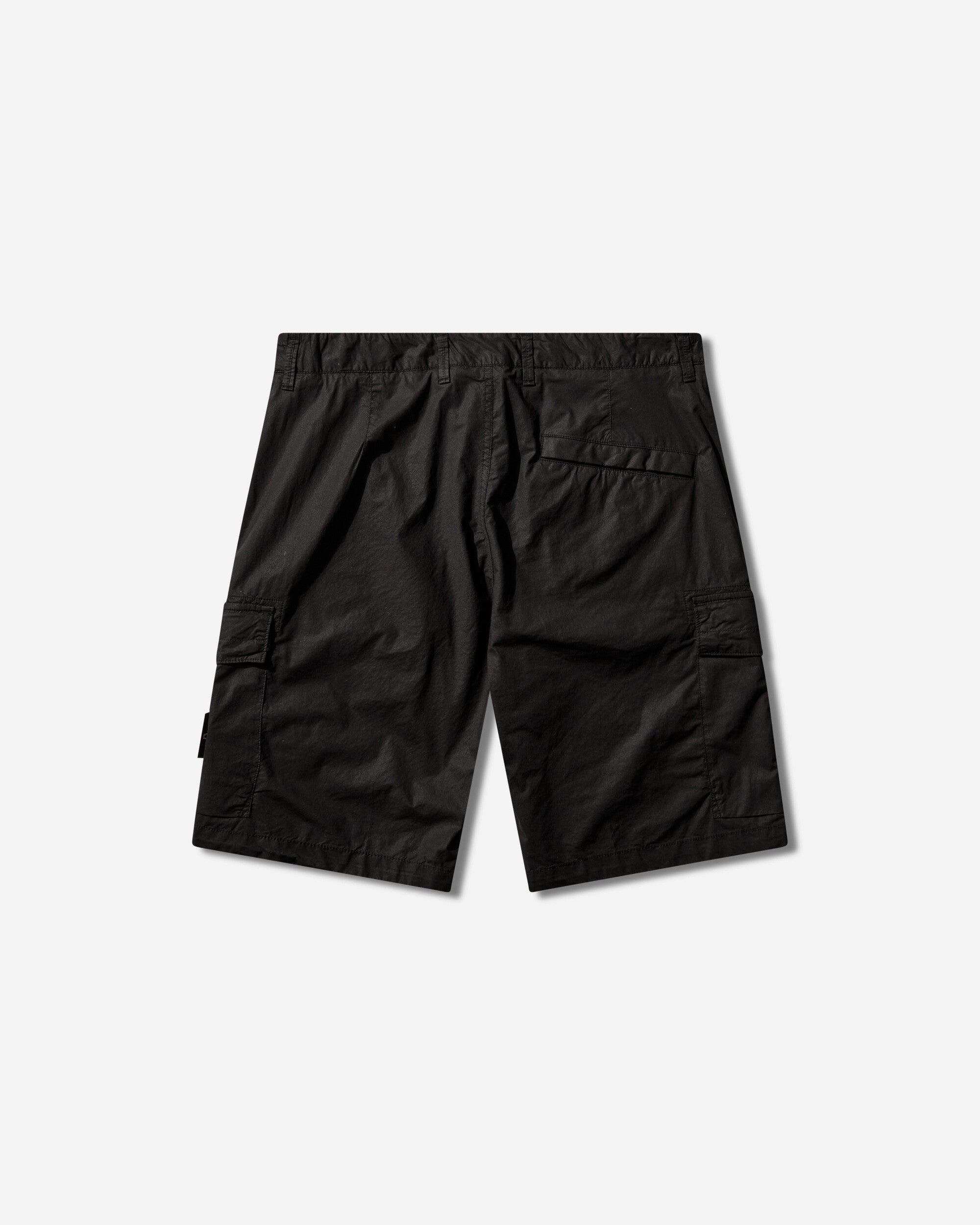 Mens Stretch Cotton Tela Paracadute Cargo Shorts Black Stone island оригінал – Купити в Україні – вид ззаду