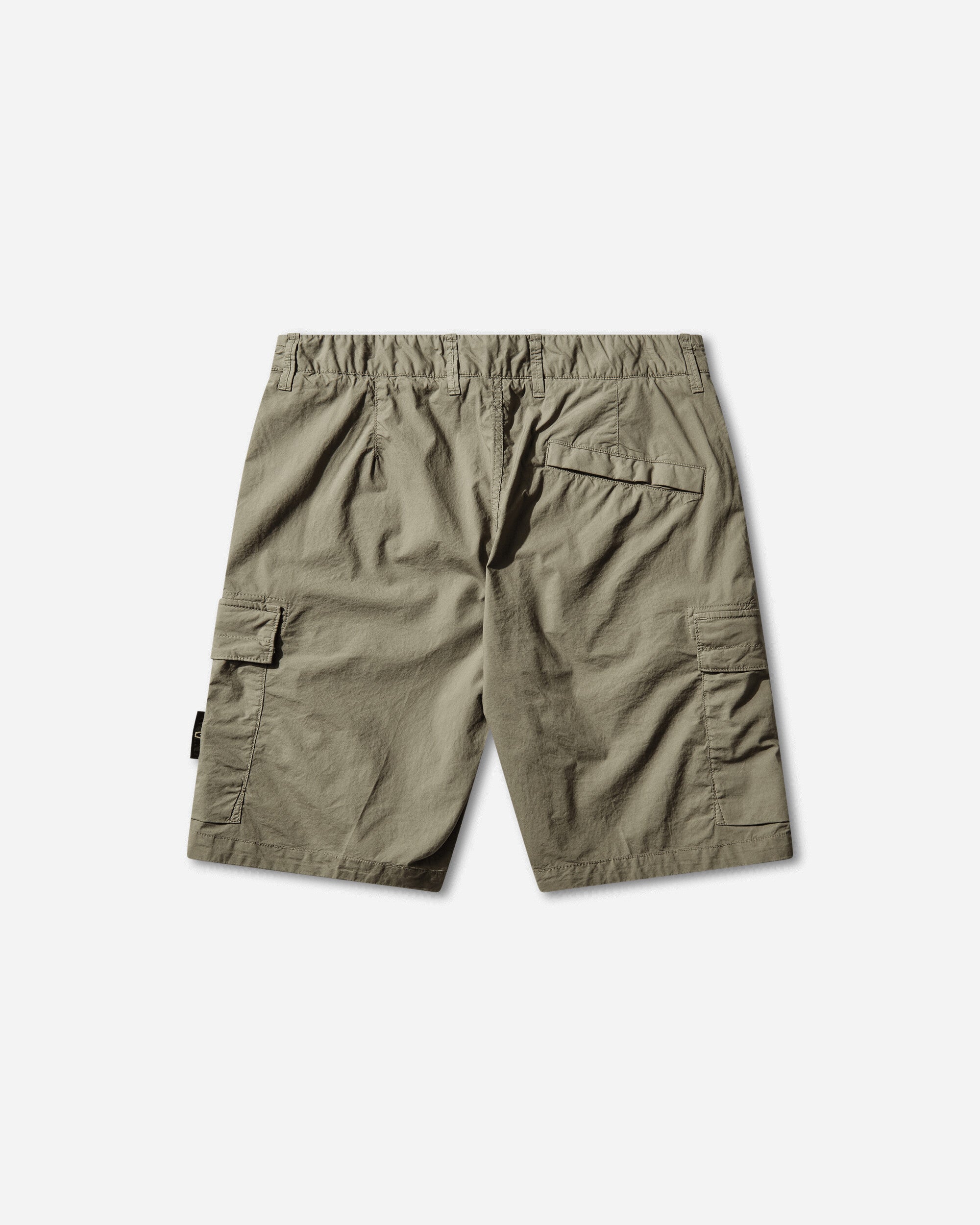 Mens Stretch Cotton Tela Paracadute Cargo Shorts Military Green Stone island оригінал – Купити в Україні – вид ззаду