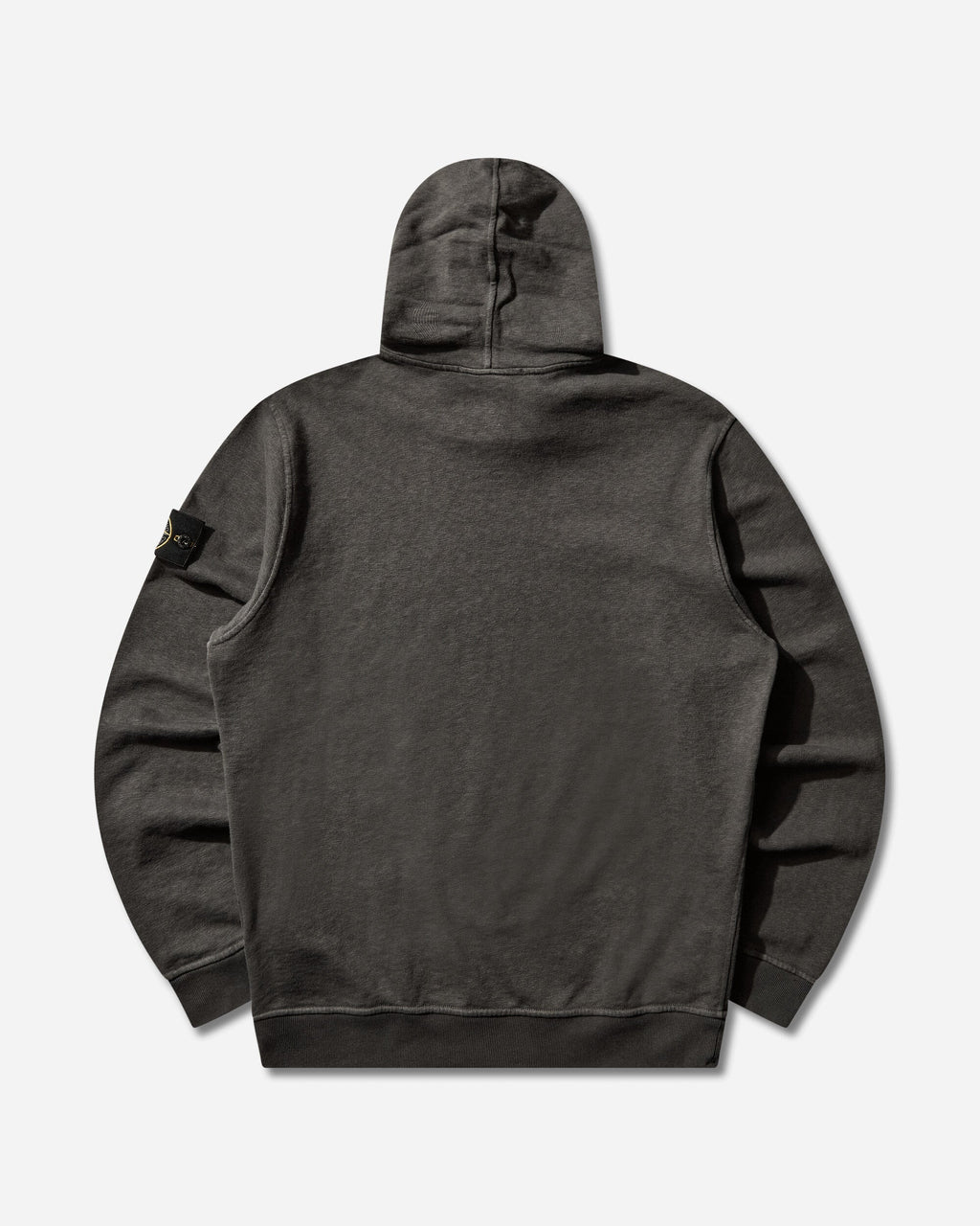 Оригінальна Mens Malfilé Fleece Old Effect Hoodie Charcoal Grey Stone island – вид ззаду