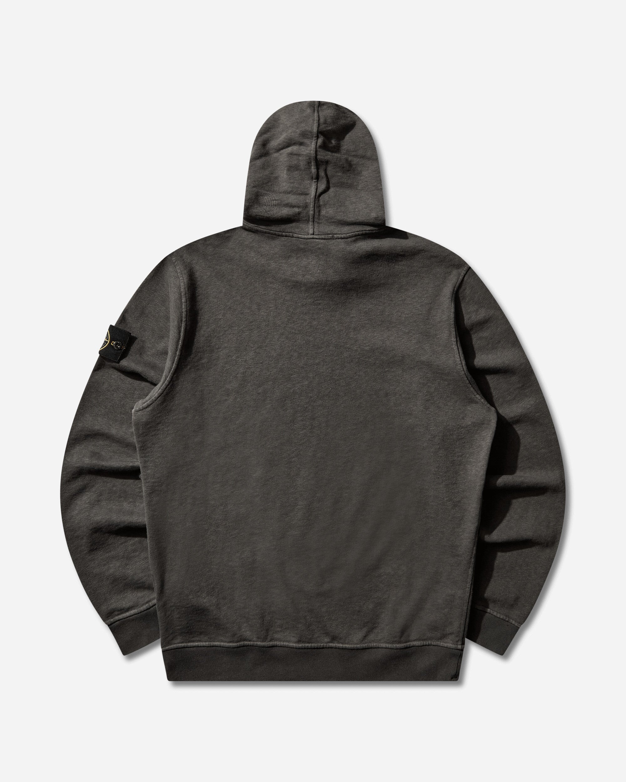 Оригінальна Mens Malfilé Fleece Old Effect Hoodie Charcoal Grey Stone island – вид ззаду - STONE ISLAND