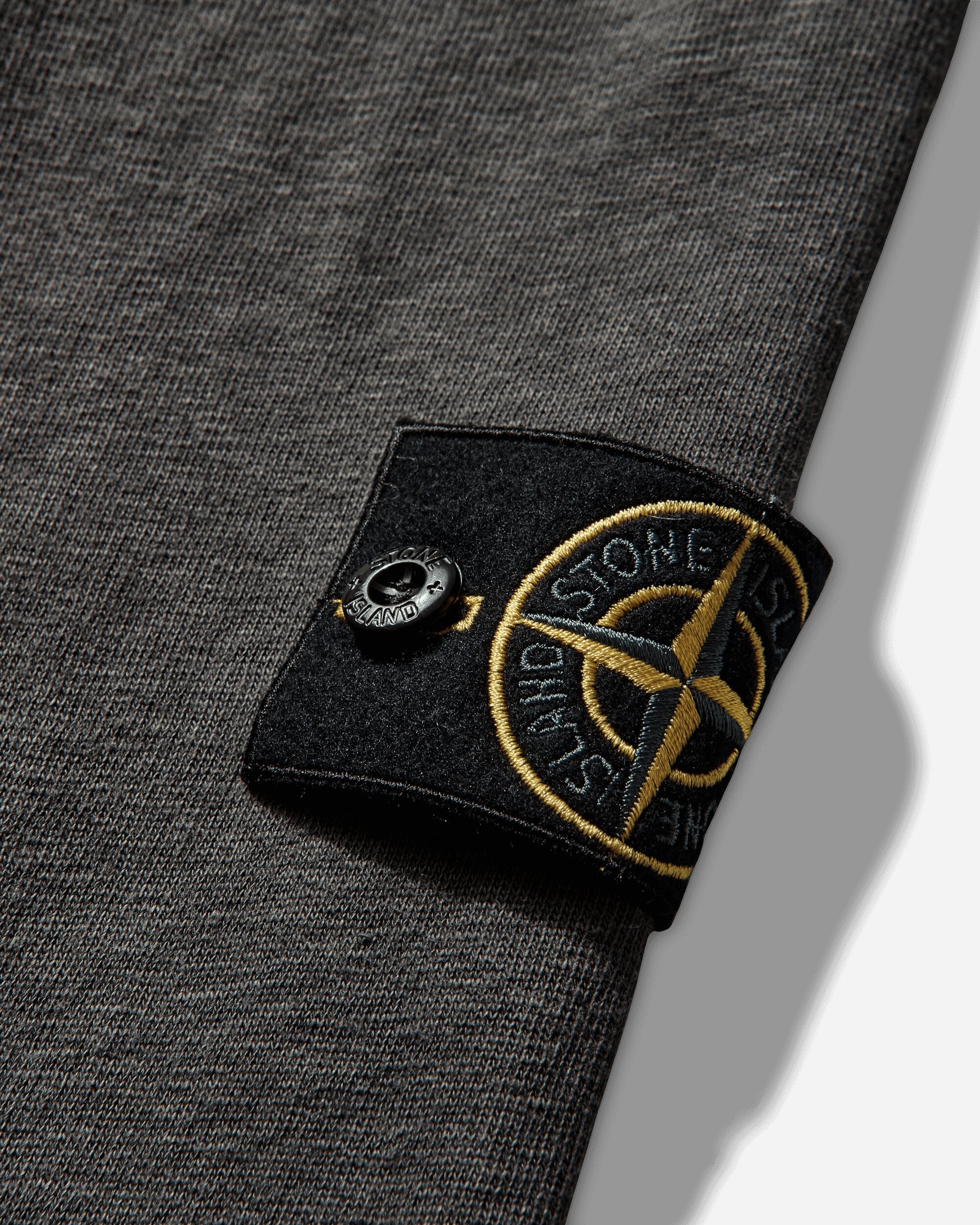 Оригінальна Mens Malfilé Fleece Old Effect Hoodie Charcoal Grey Stone island – детальний вид - STONE ISLAND