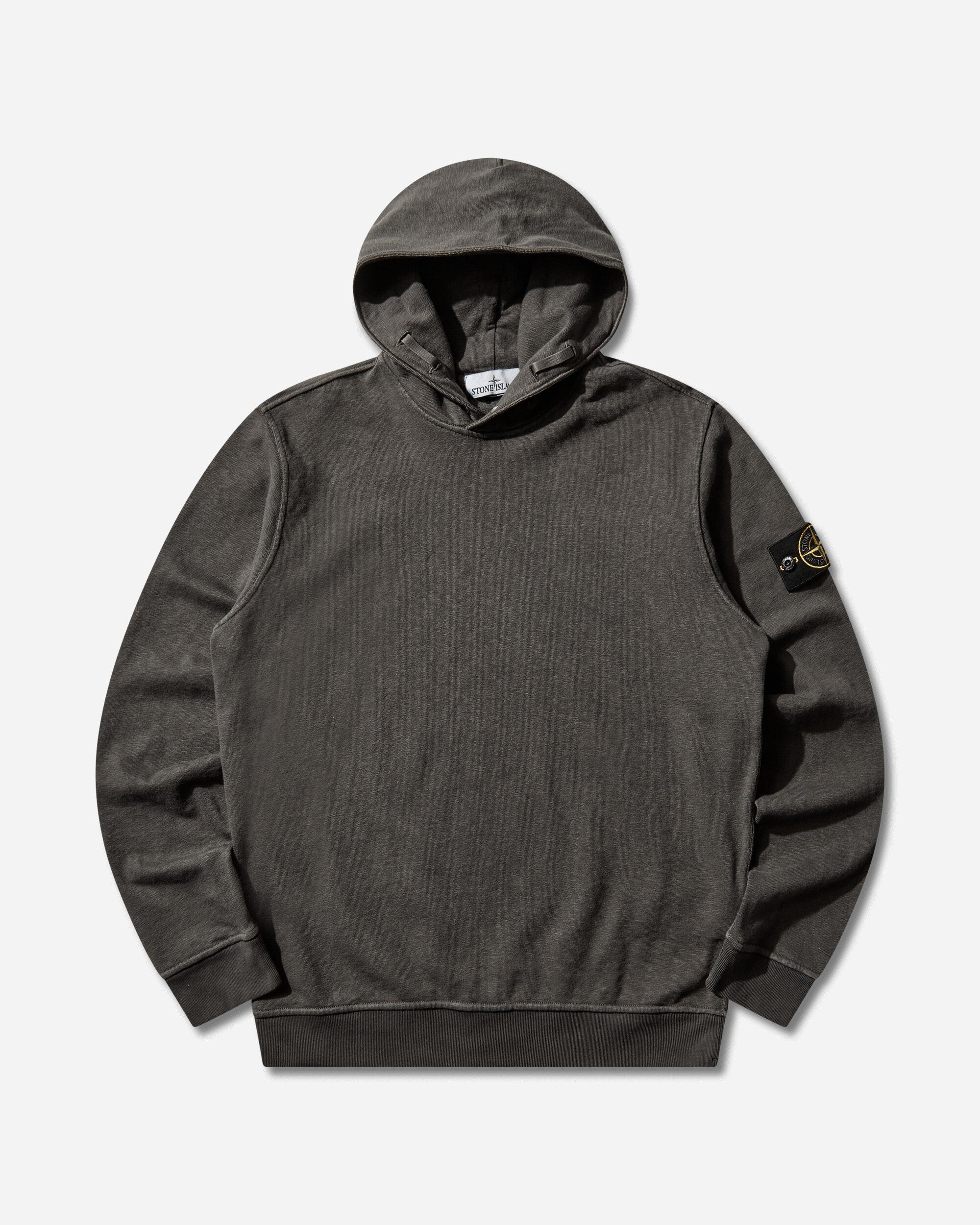 Оригінальна Mens Malfilé Fleece Old Effect Hoodie Charcoal Grey Stone island – боковий вид - STONE ISLAND