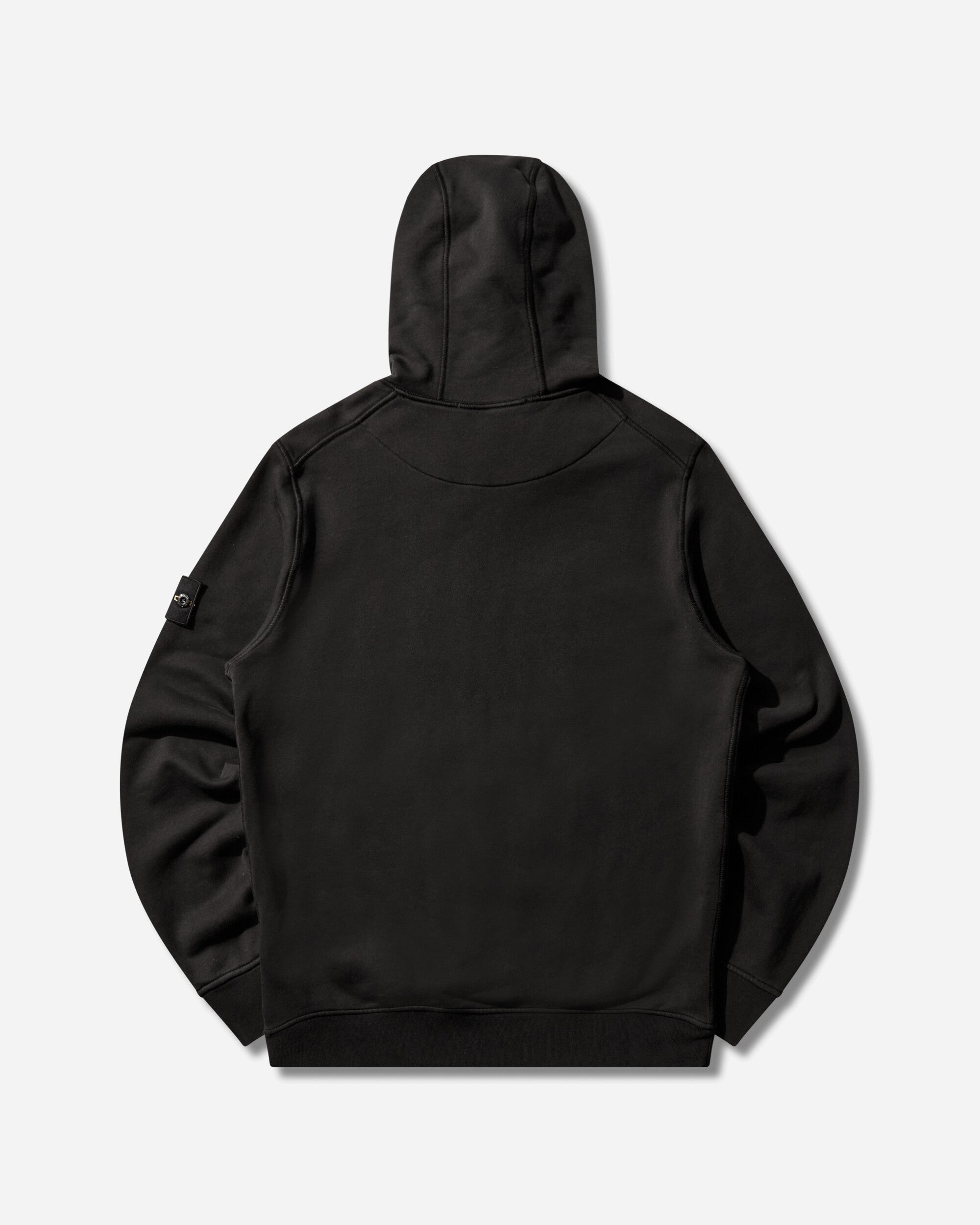 Mens Organic Cotton Fleece Hoodie Black Stone island оригінал – Купити в Україні – вид ззаду - STONE ISLAND