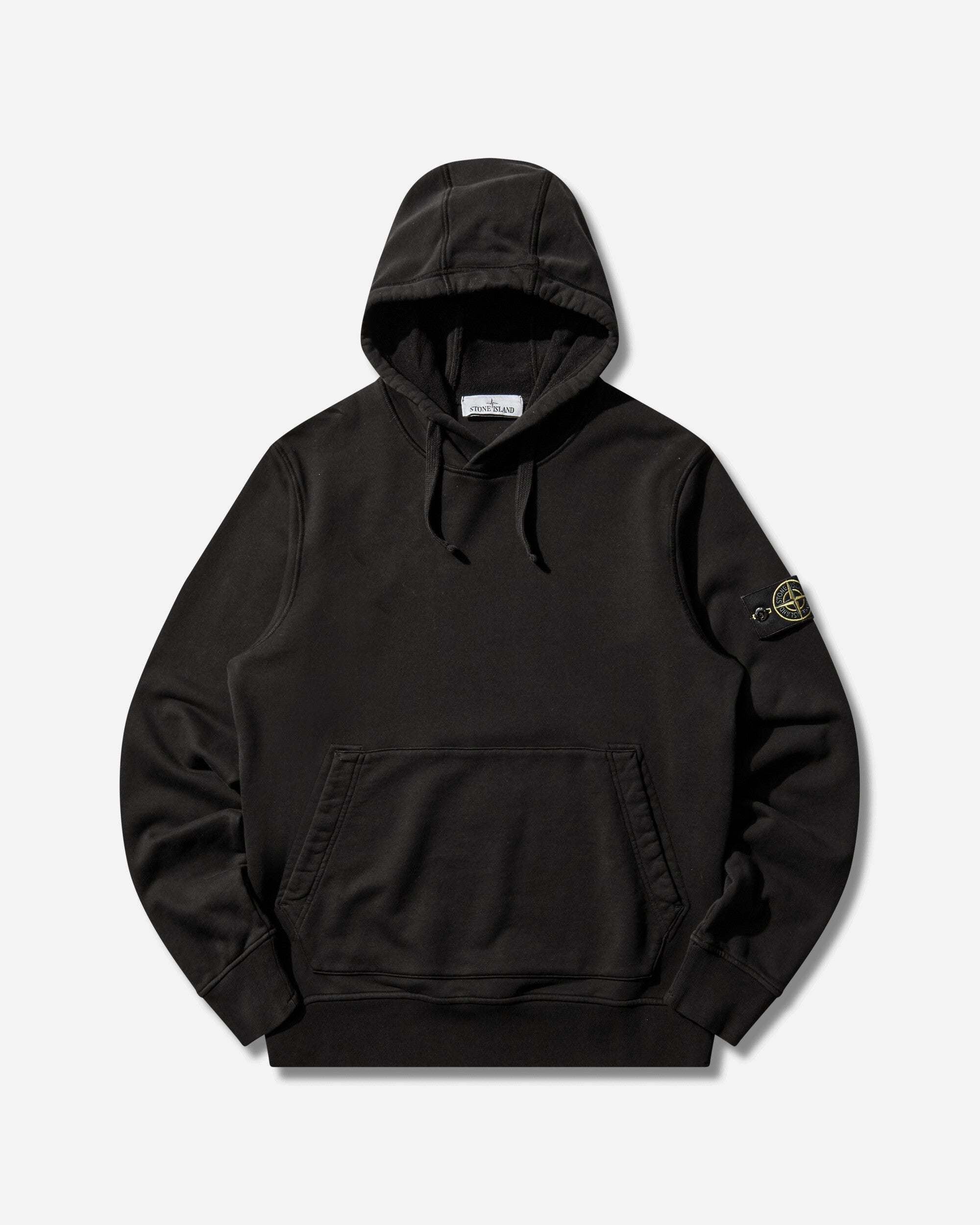 Mens Organic Cotton Fleece Hoodie Black Stone island оригінал – Купити в Україні – боковий вид - STONE ISLAND