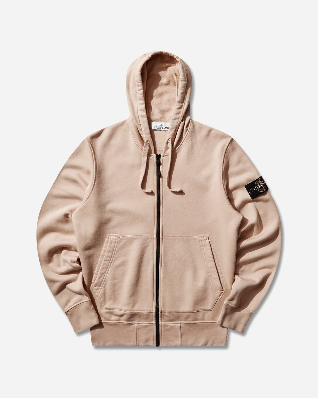 Mens Organic Cotton Fleece Zip Hoodie Chalk Pink Stone island оригінал – Купити в Україні – боковий вид
