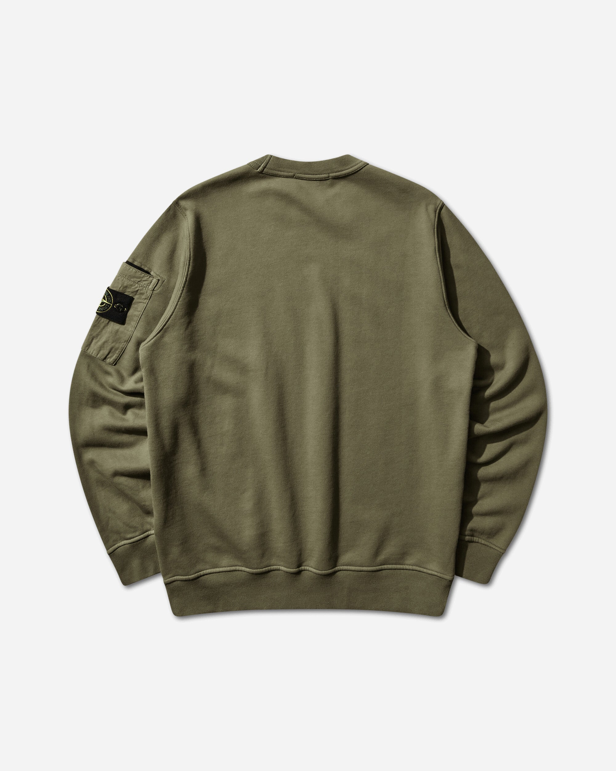 Mens Cotton Fleece Pocket Crewneck Sweatshirt Military Green Stone island – Гарантія оригінальності – вид ззаду