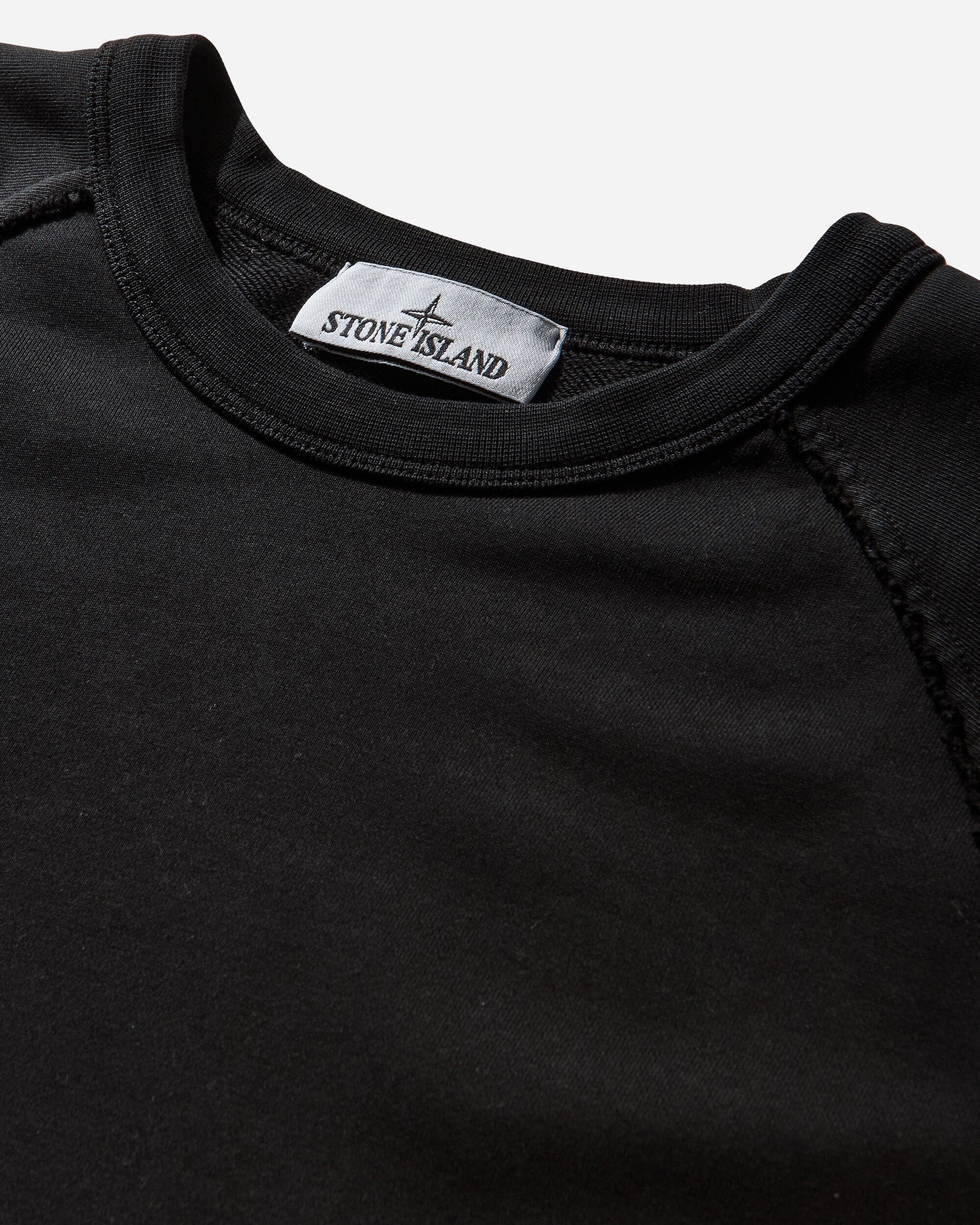Mens Organic Cotton Fleece Oversized Crewneck Sweatshirt Black Stone island оригінал – Купити в Україні – збільшений вид