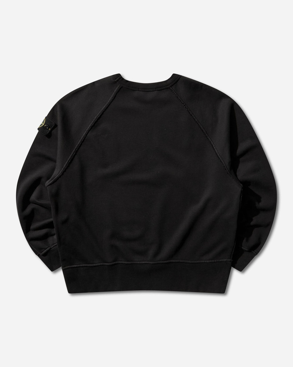 Mens Organic Cotton Fleece Oversized Crewneck Sweatshirt Black Stone island оригінал – Купити в Україні – вид ззаду