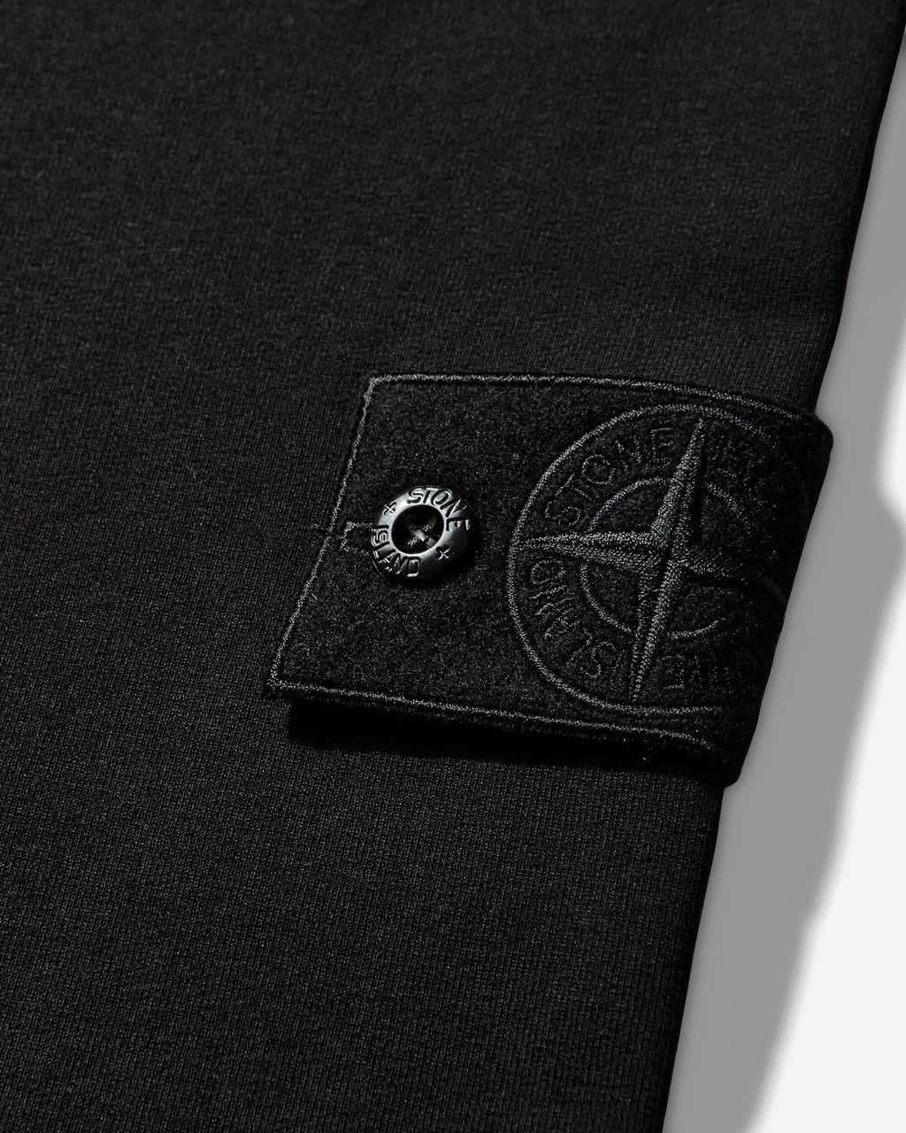 Оригінальна Mens Ghost Cotton Stretch Fleece Crewneck Sweatshirt Black Stone island – детальний вид