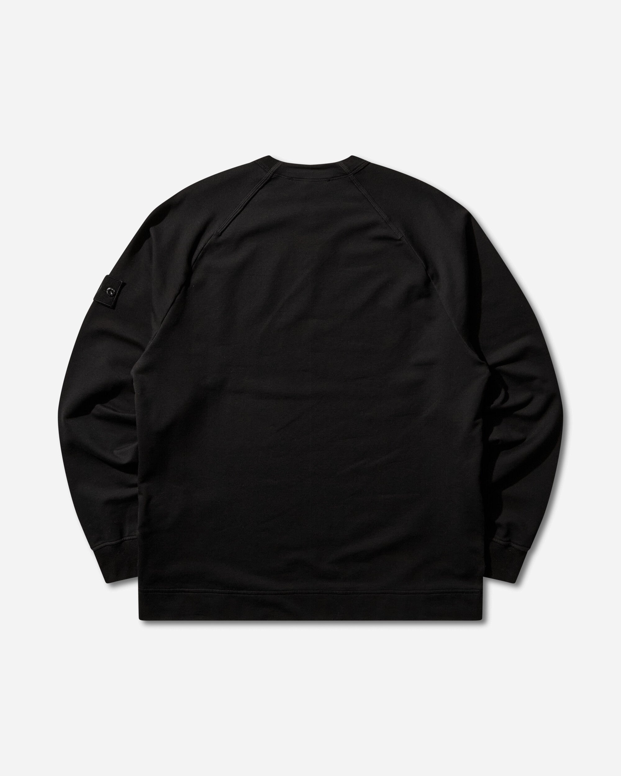 Оригінальна Mens Ghost Cotton Stretch Fleece Crewneck Sweatshirt Black Stone island – вид ззаду