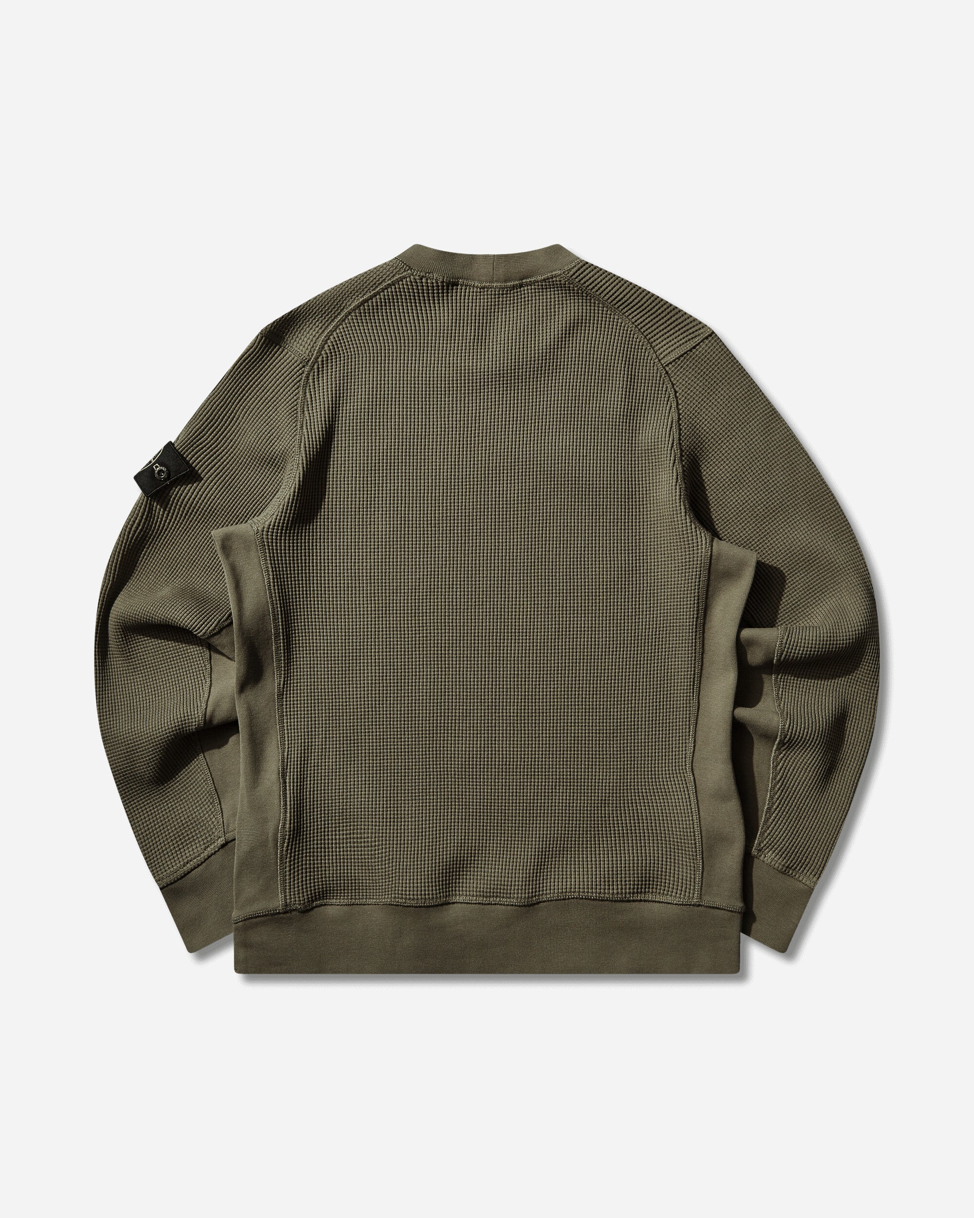 Mens Waffle Knit Sweater Military Green Stone island оригінал – Купити в Україні – вид ззаду - STONE ISLAND