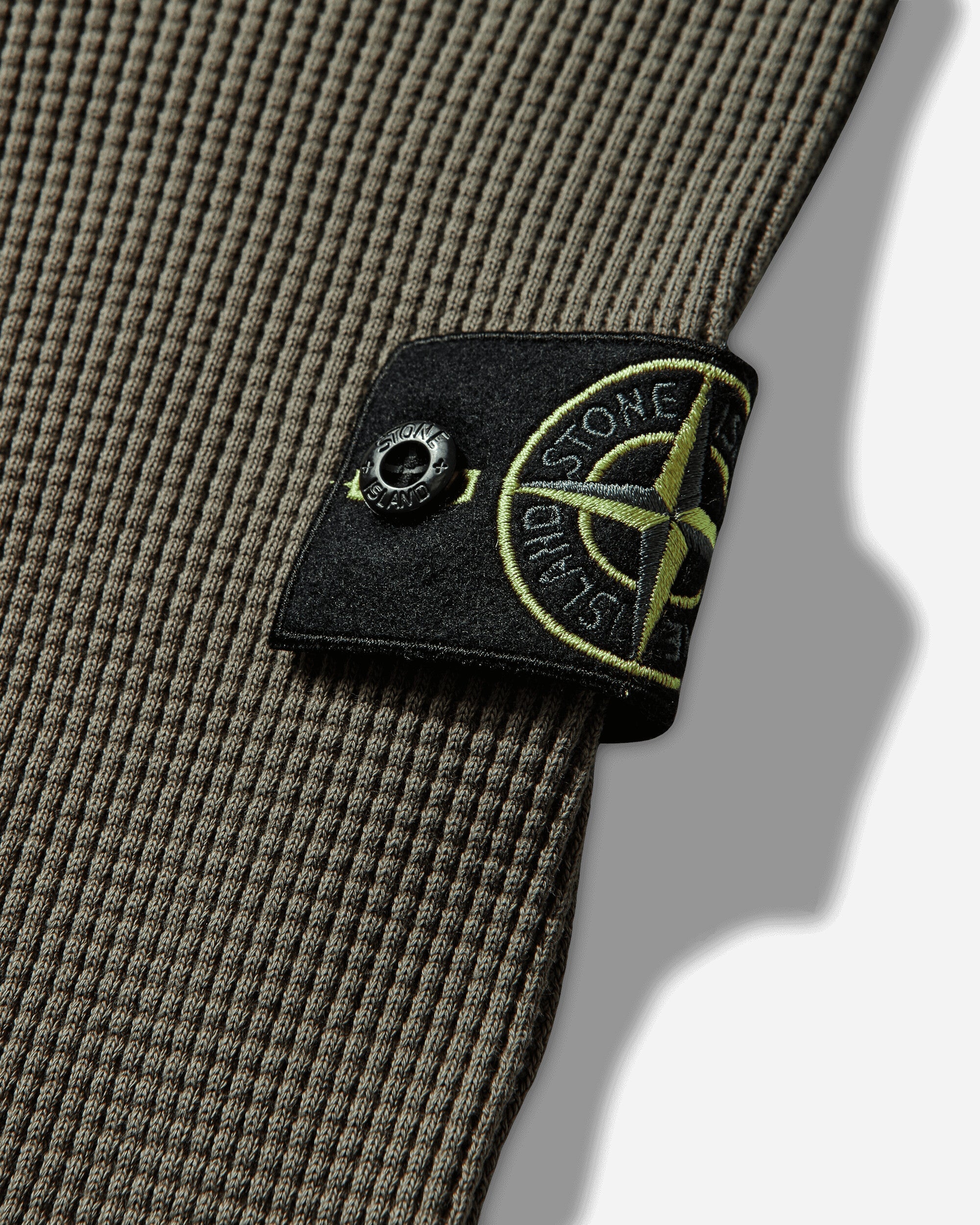 Mens Waffle Knit Sweater Military Green Stone island оригінал – Купити в Україні – збільшений вид - STONE ISLAND