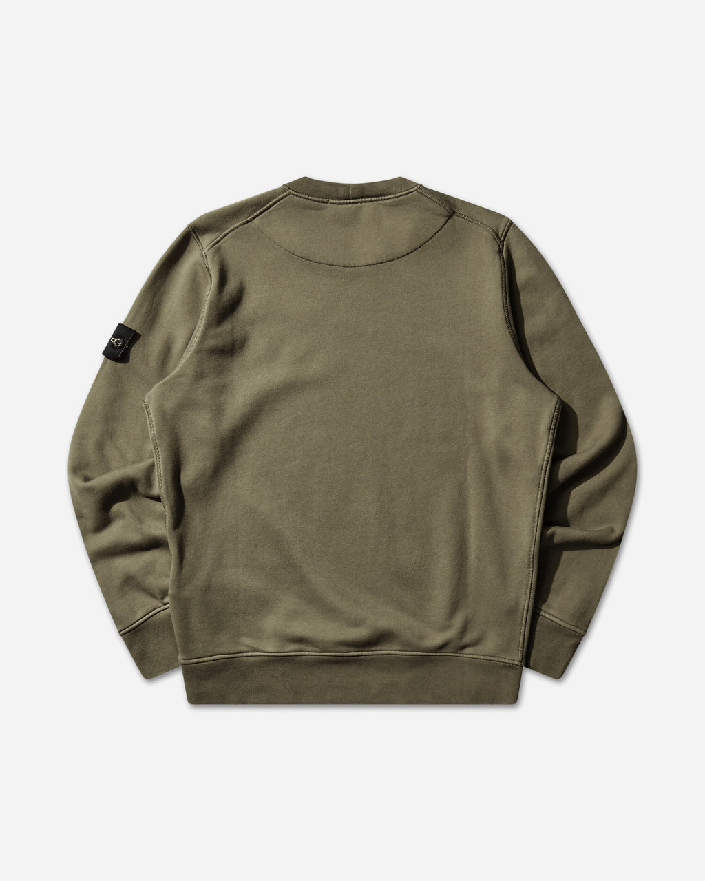 Оригінальна Mens Organic Cotton Fleece Crewneck Sweatshirt Military Green Stone island – вид ззаду