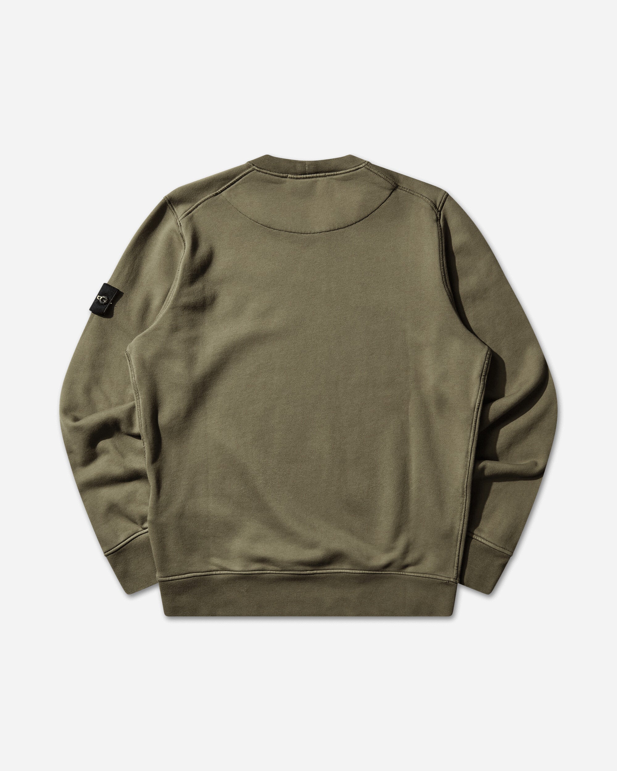 Оригінальна Mens Organic Cotton Fleece Crewneck Sweatshirt Military Green Stone island – вид ззаду