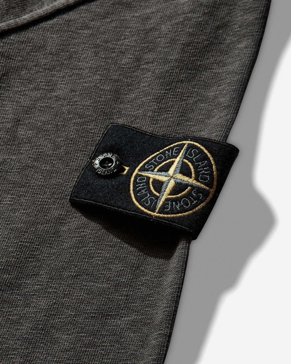 Mens Malfilé Cotton Fleece Old Effect Zip-Up Track Jacket Charcoal Grey Stone island – Гарантія оригінальності – детальний вид