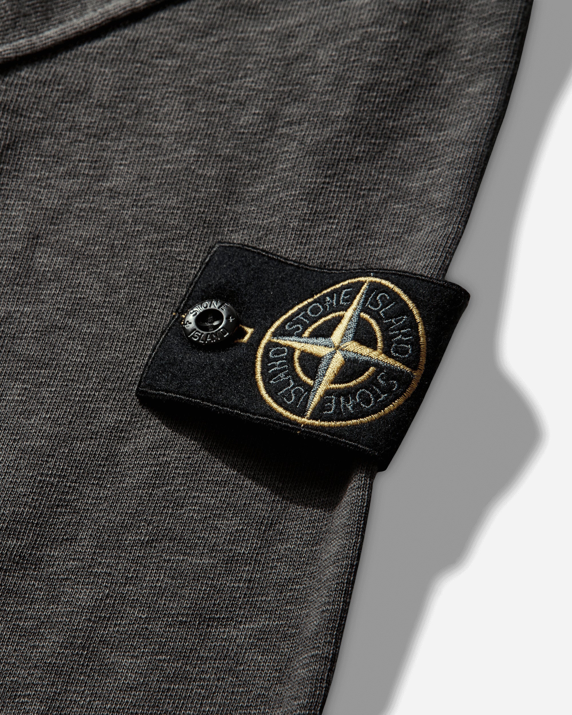 Mens Malfilé Cotton Fleece Old Effect Zip-Up Track Jacket Charcoal Grey Stone island – Гарантія оригінальності – детальний вид