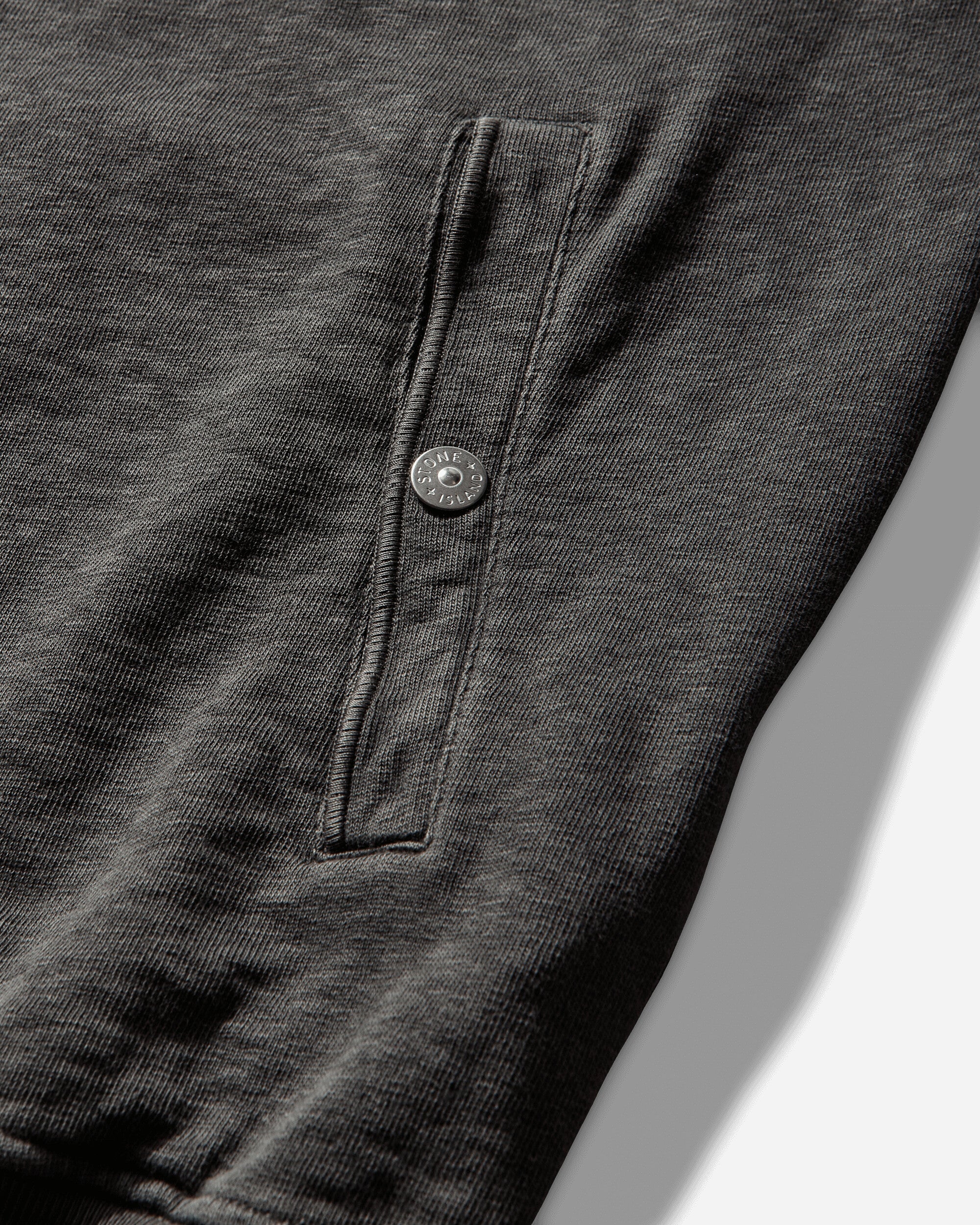 Mens Malfilé Cotton Fleece Old Effect Zip-Up Track Jacket Charcoal Grey Stone island – Гарантія оригінальності – збільшений вид