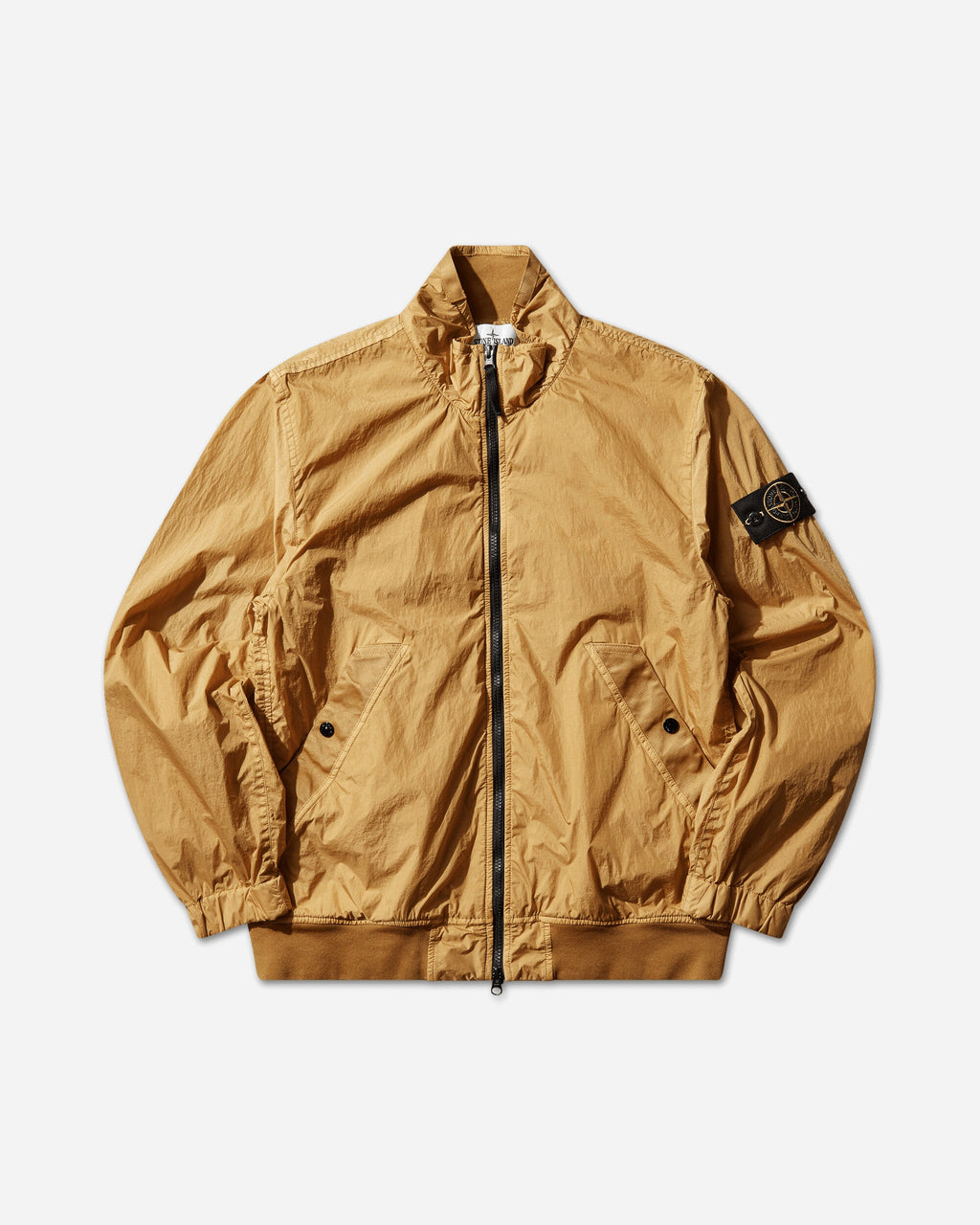 Mens Crinkle Reps Ny Jacket Mustard Stone island – Гарантія оригінальності – боковий вид