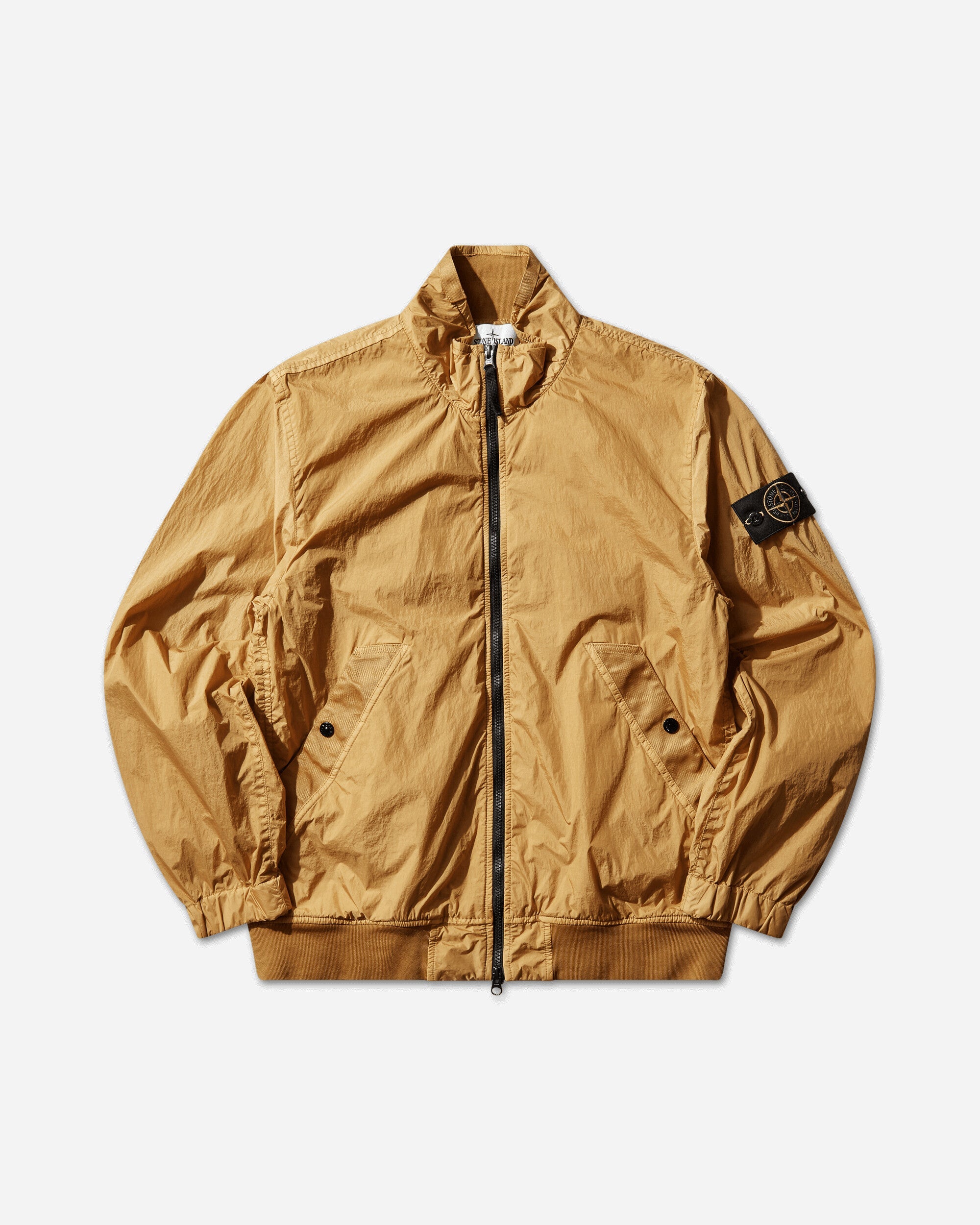 Mens Crinkle Reps Ny Jacket Mustard Stone island – Гарантія оригінальності – боковий вид