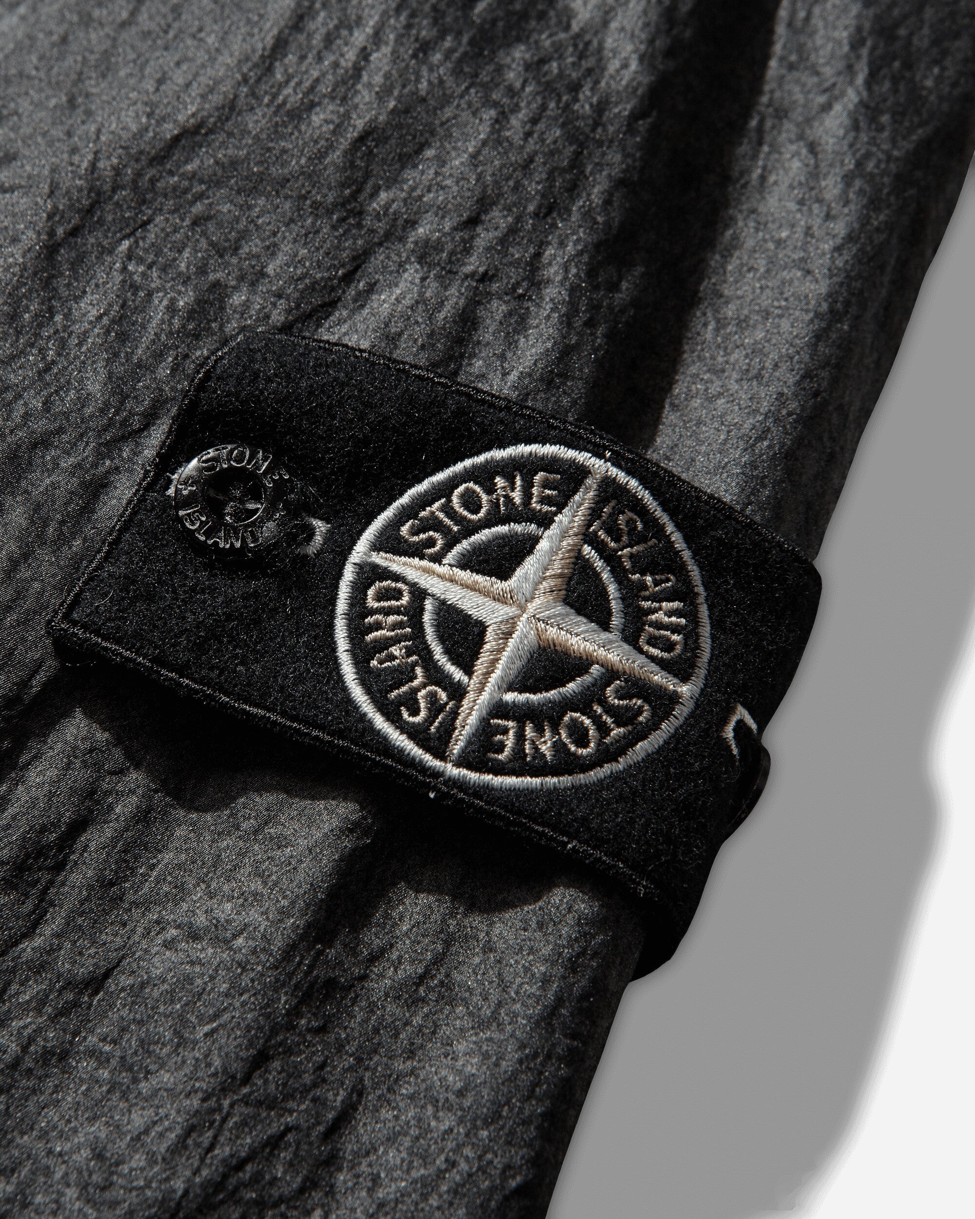 Mens Dense Nylon-Tc Hand Sprayed Reflective Hooded Jacket Black Stone island оригінал – Купити в Україні – детальний вид