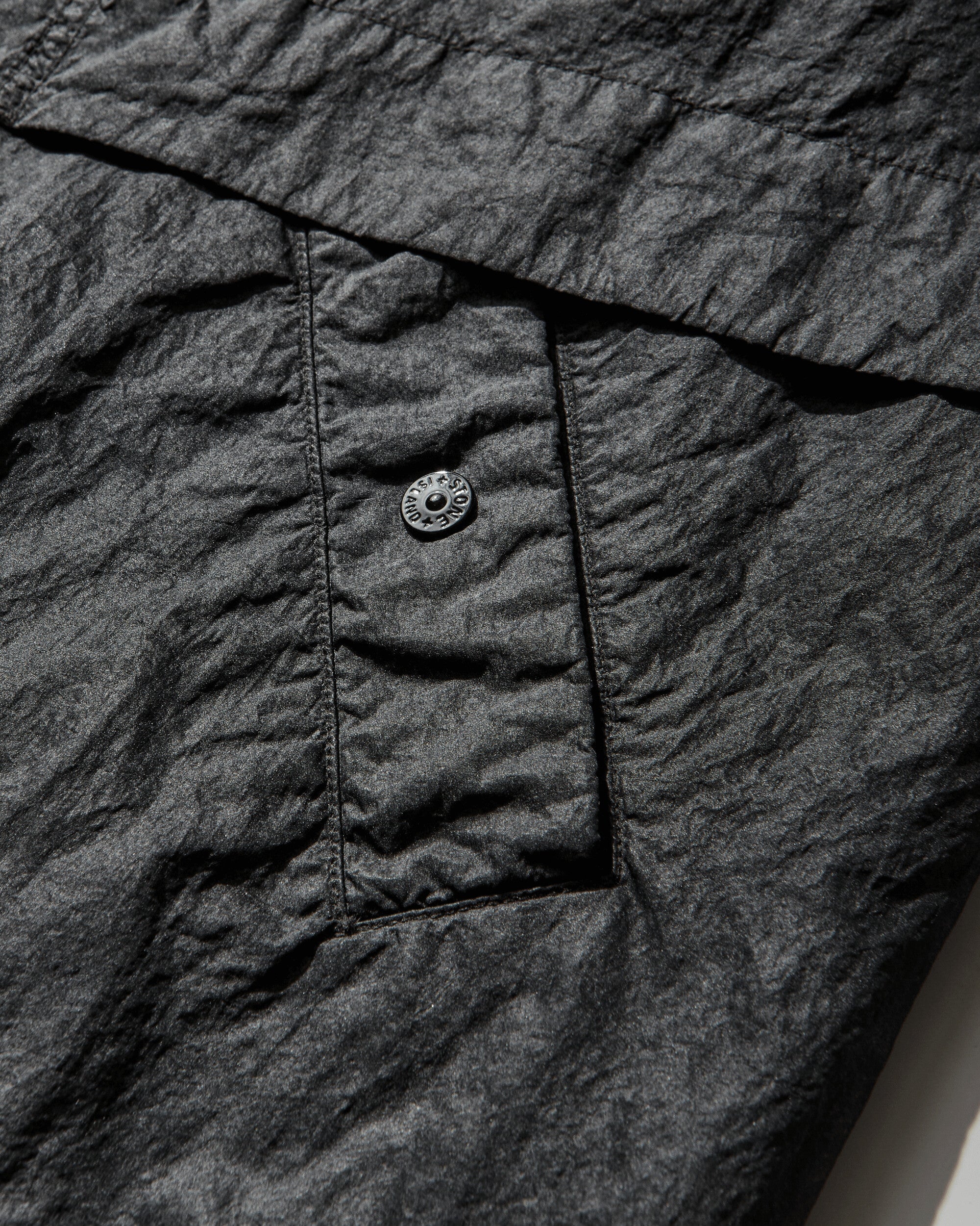 Mens Dense Nylon-Tc Hand Sprayed Reflective Hooded Jacket Black Stone island оригінал – Купити в Україні – збільшений вид