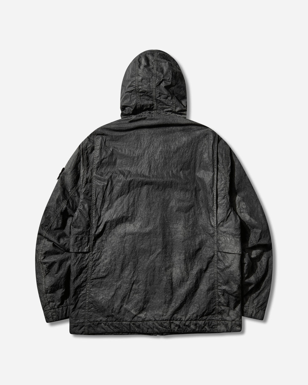 Mens Dense Nylon-Tc Hand Sprayed Reflective Hooded Jacket Black Stone island оригінал – Купити в Україні – вид ззаду